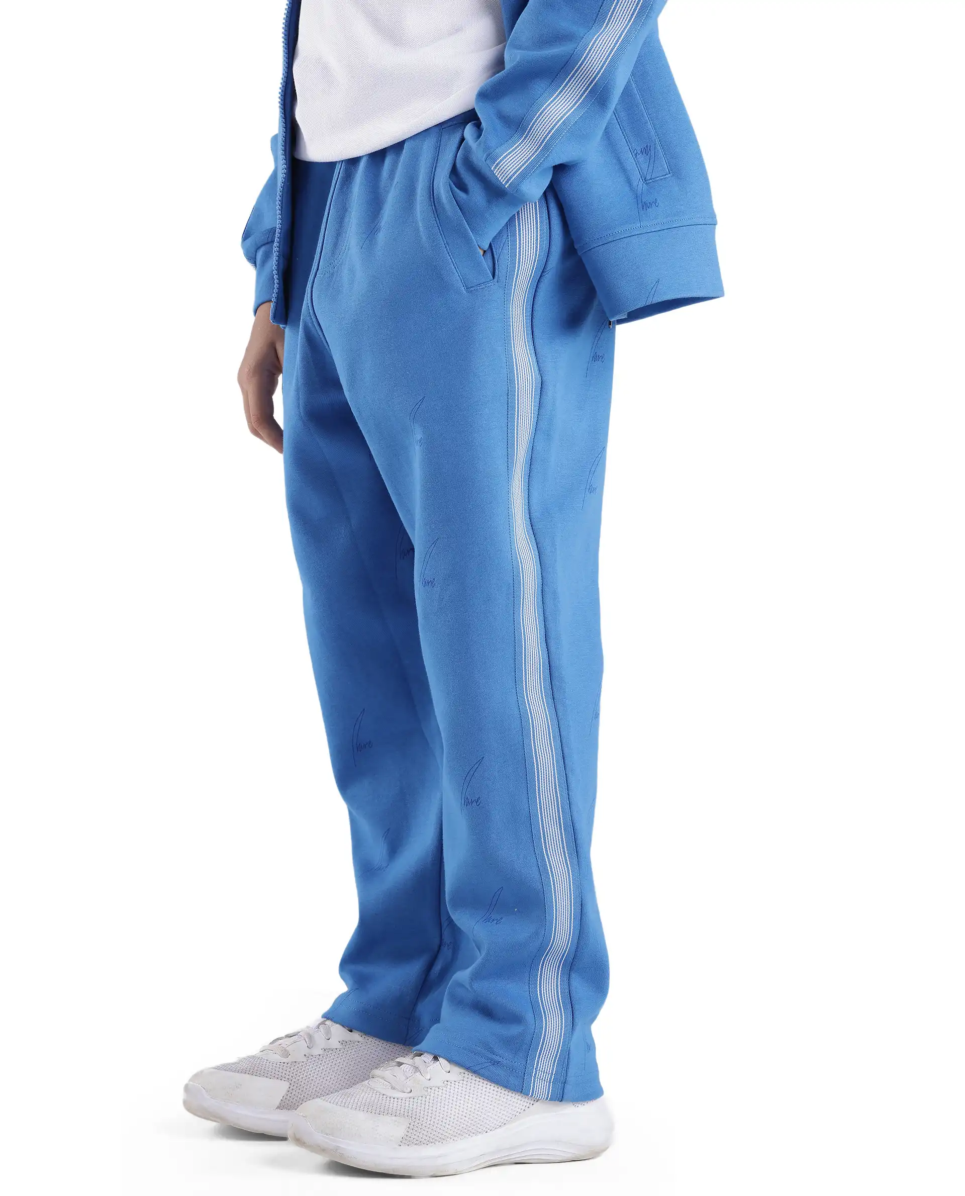 Rare Ones Kids Jeck Blue Cotton Poly Jelly Print Trackpant - Image 5