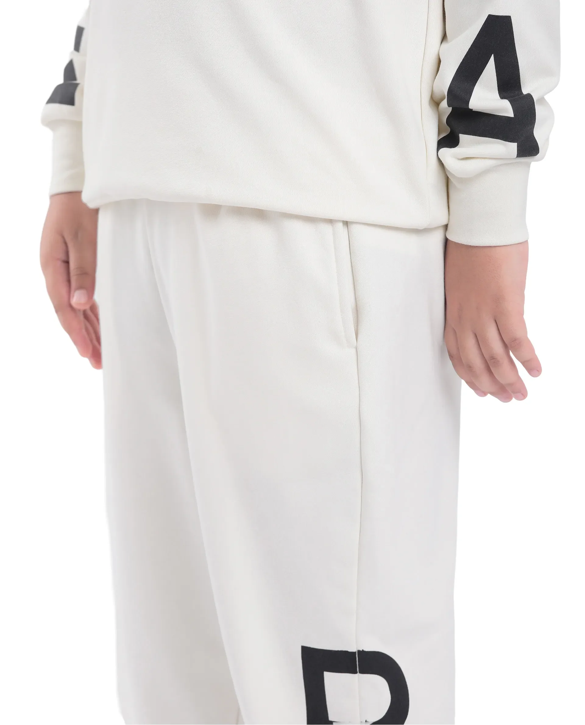Rare Ones Kids Joe Off White Cotton Poly Plastisol Print Trackpant - Image 2