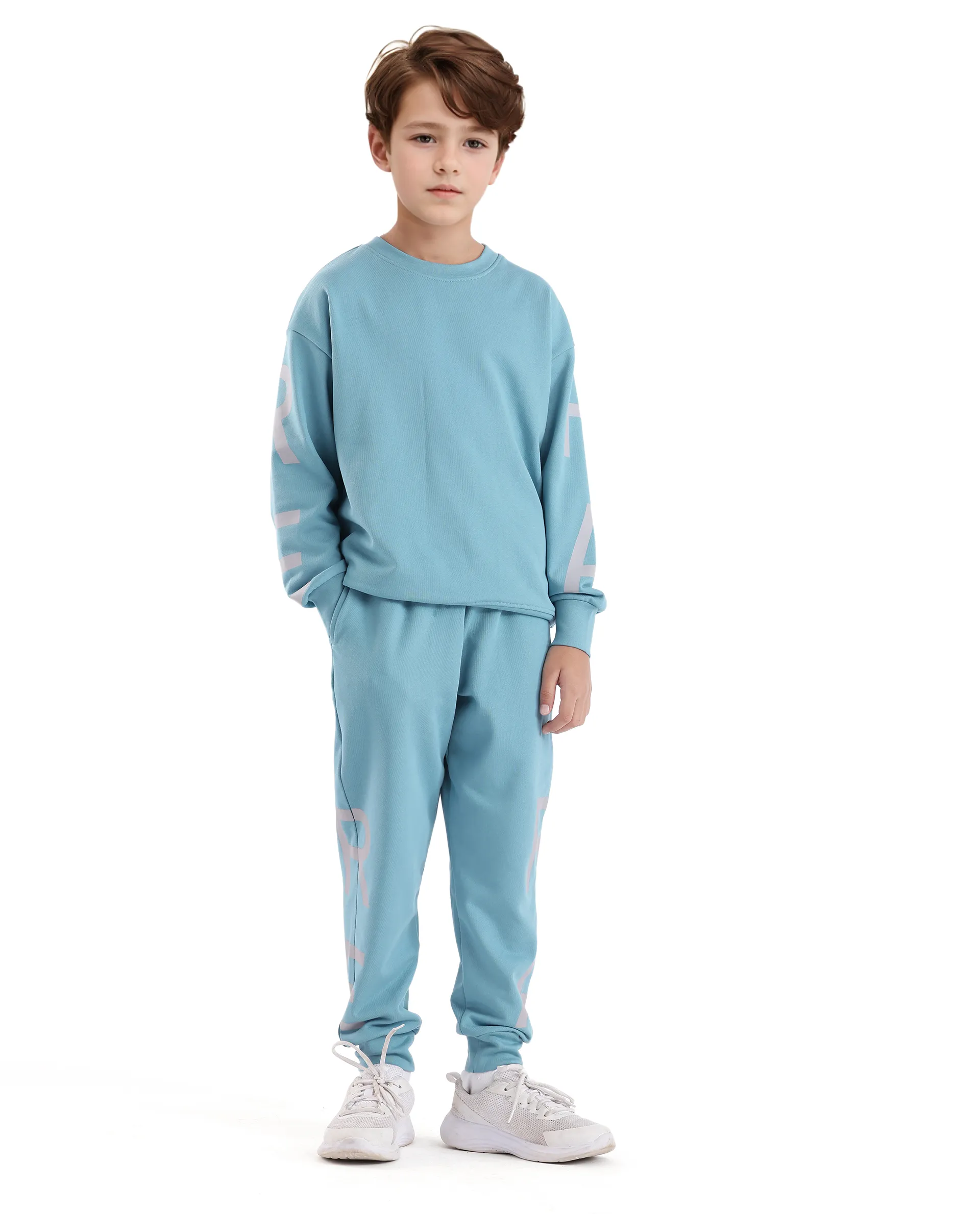 Rare Ones Kids Joen Blue Cotton Poly Full Sleeve Plastisol Print Sweatshirt - Image 4