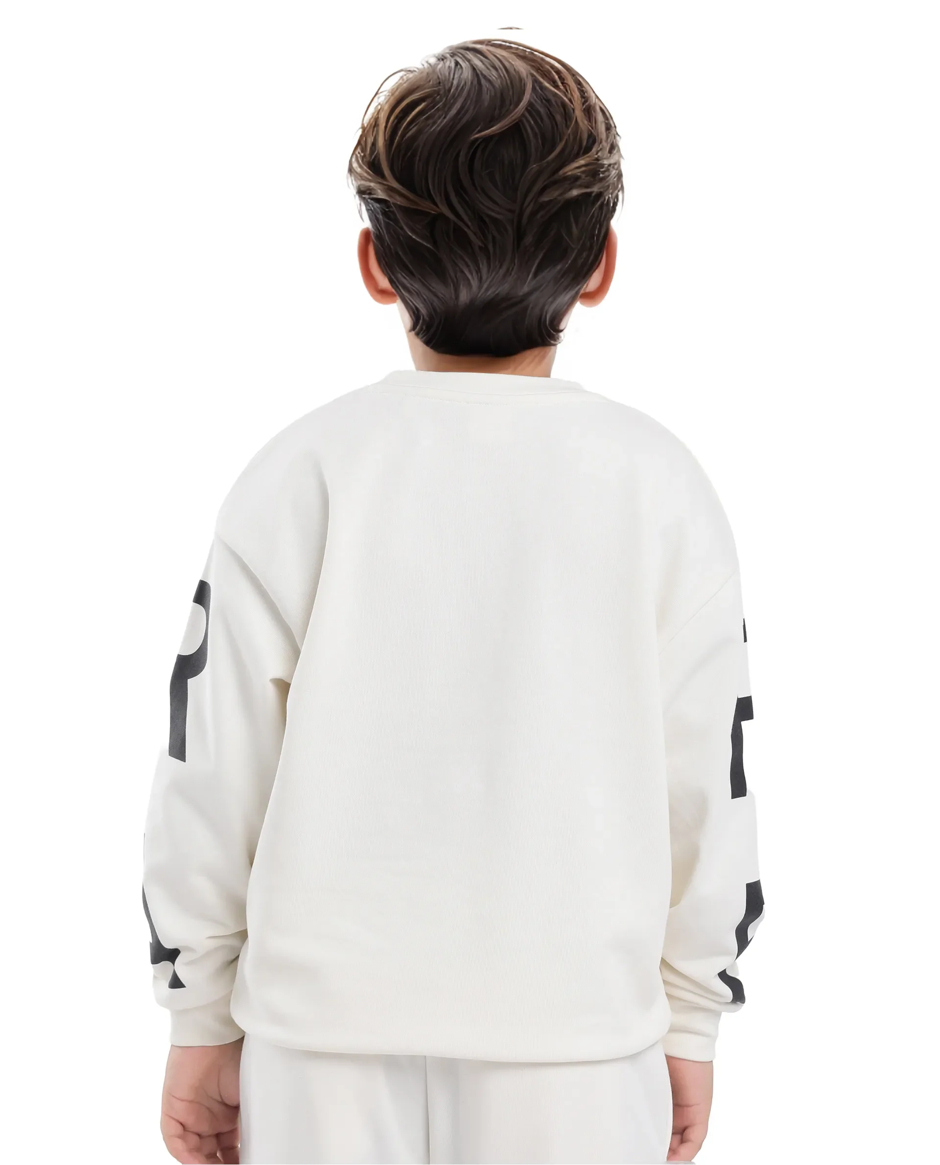 Rare Ones Kids Joen Off White Cotton Poly Full Sleeve Plastisol Print Sweatshirt - Image 5