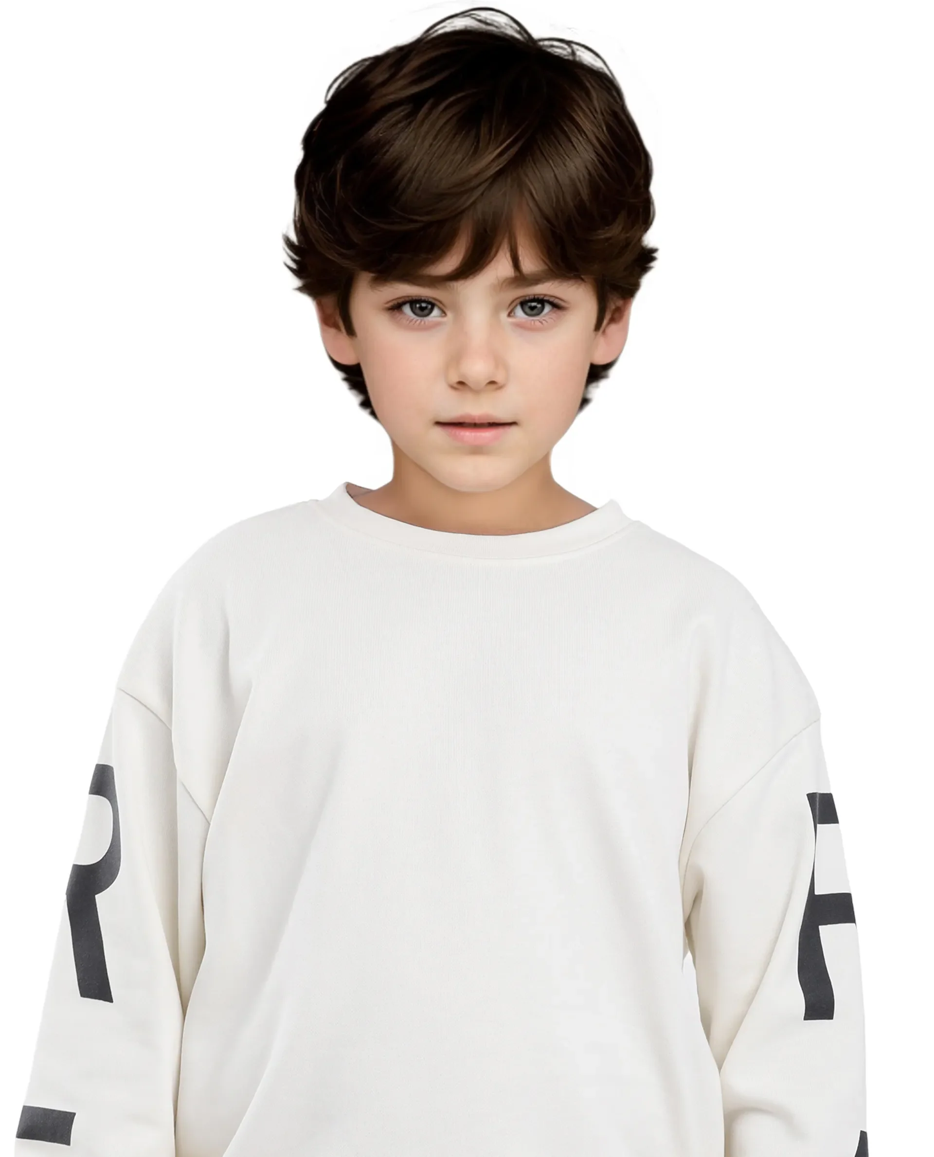 Rare Ones Kids Joen Off White Cotton Poly Full Sleeve Plastisol Print Sweatshirt - Image 8
