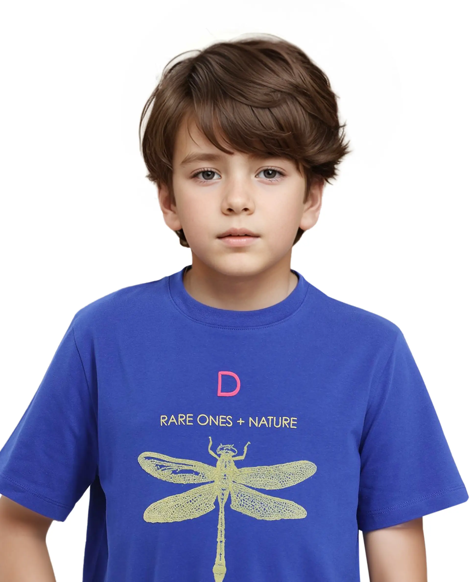 Rare Ones Kids Jos Blue Cotton Blend Short Sleeve Regular Fit Hd Placement Print T-Shirt - Image 3