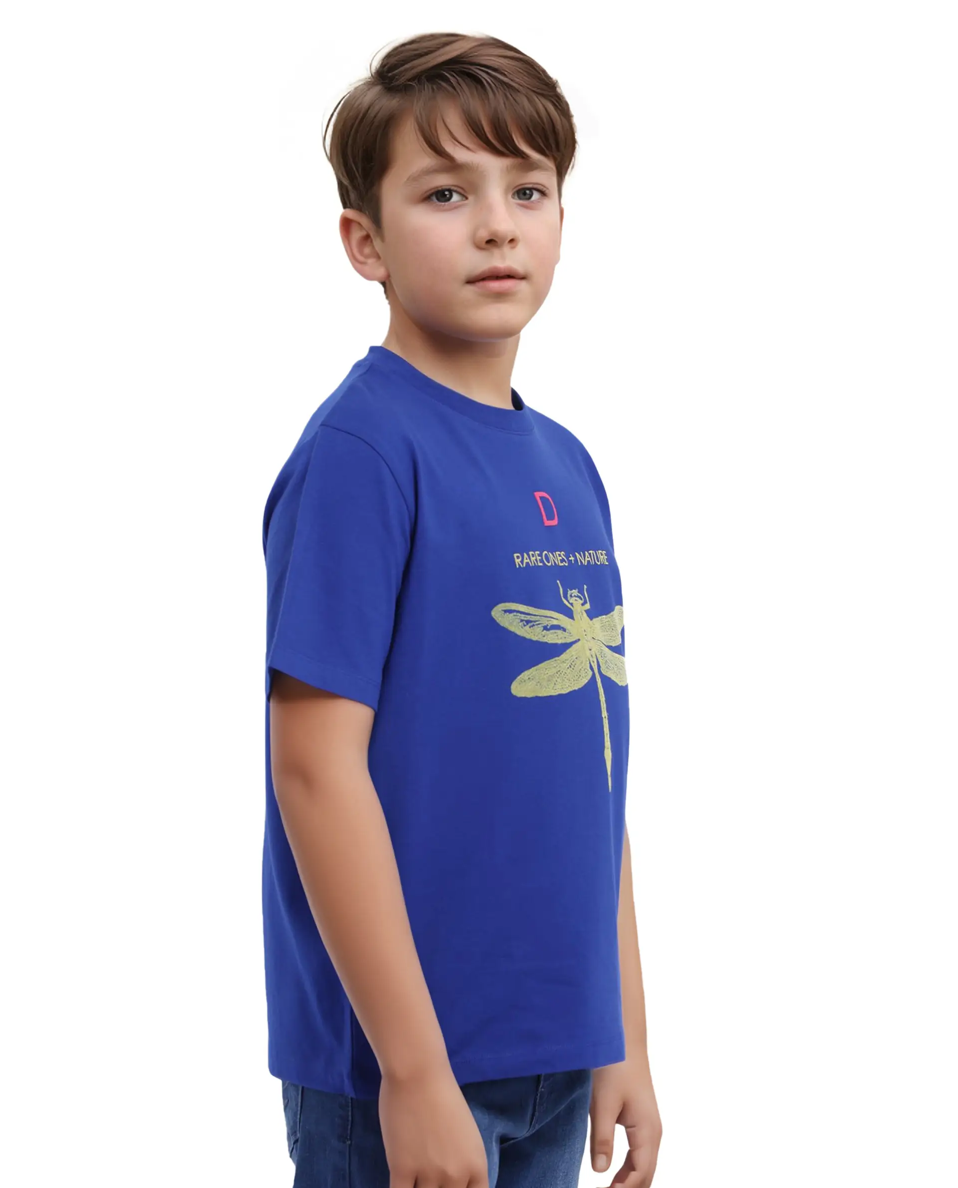 Rare Ones Kids Jos Blue Cotton Blend Short Sleeve Regular Fit Hd Placement Print T-Shirt - Image 7