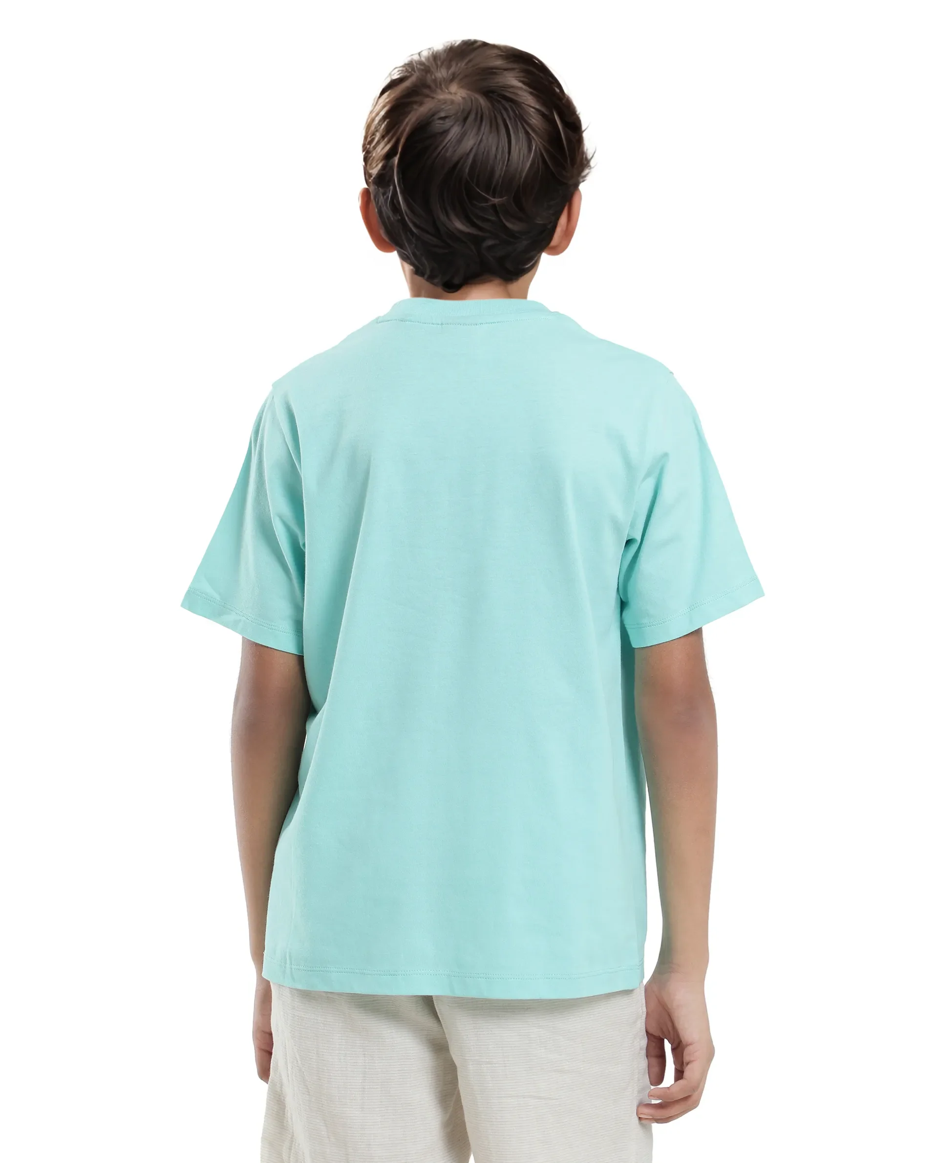 Rare Ones Kids Justr-K Pastel Turq Cotton Graphic Printed Slip-On Regular Fit T-Shirt - Image 9