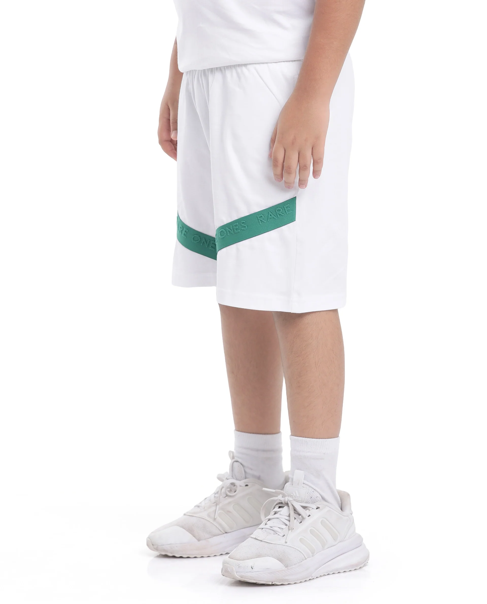 Rare Ones Kids Kam White Cotton Pigment Print Shorts - Image 3