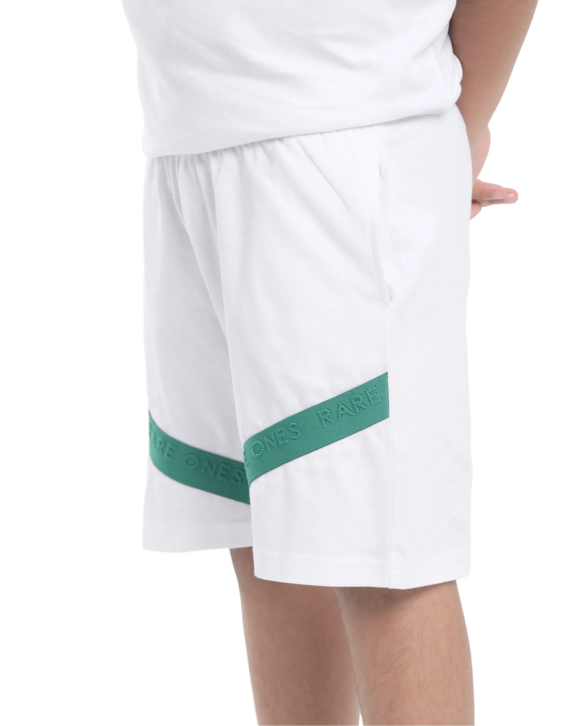 Rare Ones Kids Kam White Cotton Pigment Print Shorts - Image 6