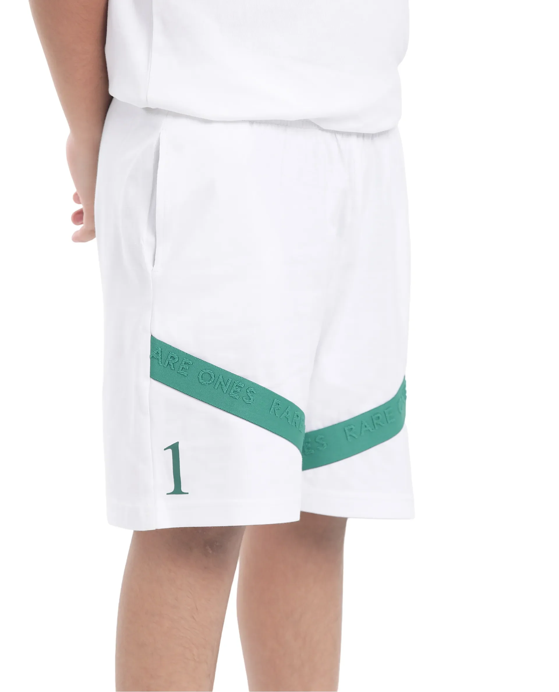 Rare Ones Kids Kam White Cotton Pigment Print Shorts - Image 7