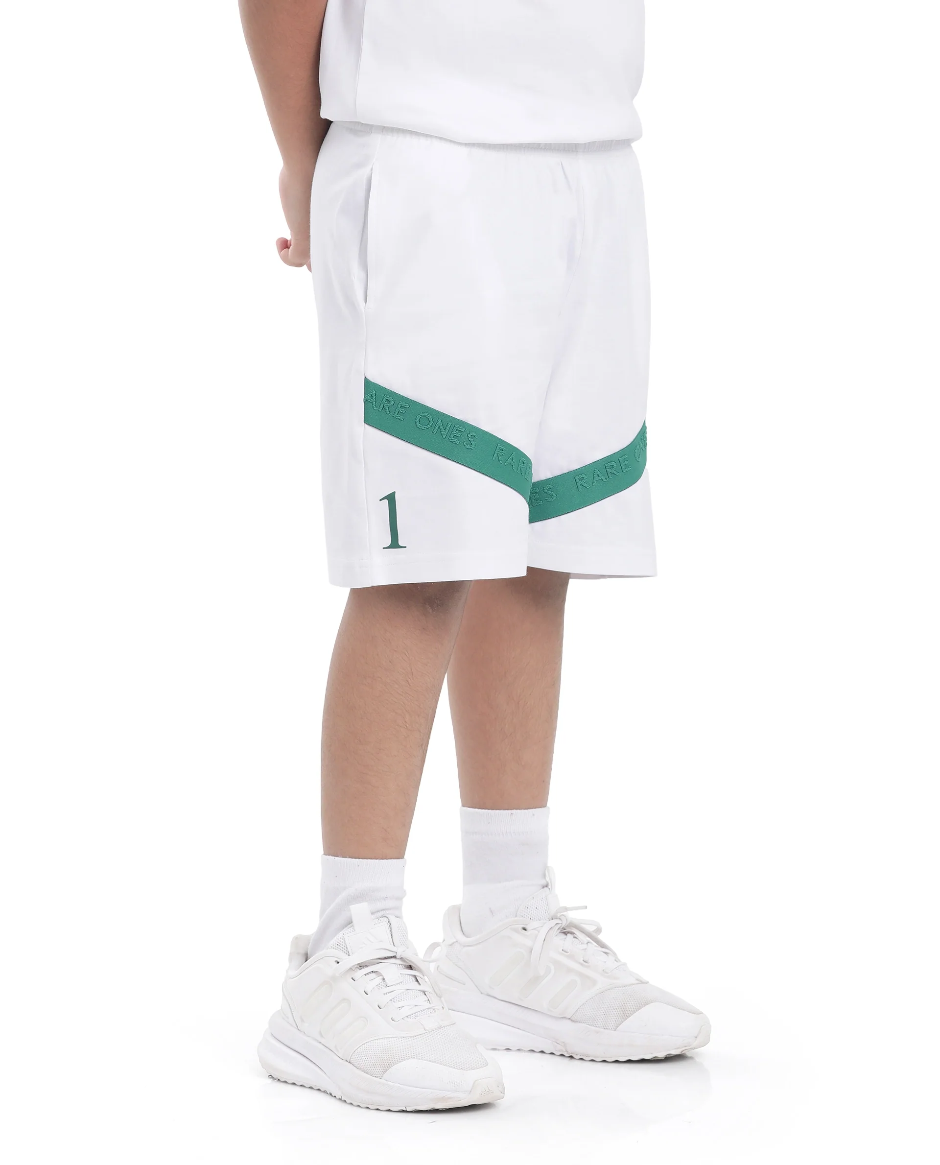Rare Ones Kids Kam White Cotton Pigment Print Shorts - Image 8