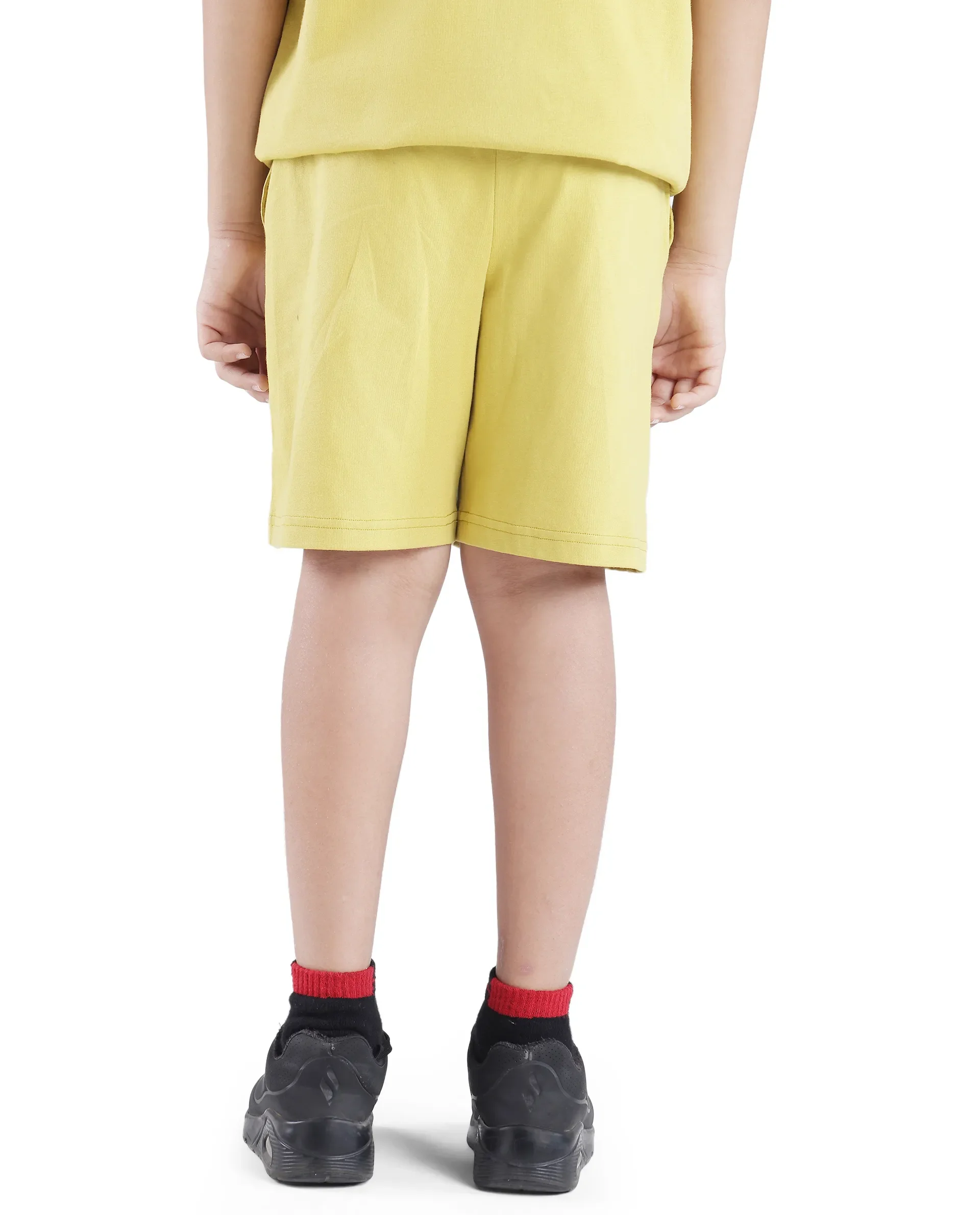 Rare Ones Kids Kam Yellow Cotton Pigment Print Shorts - Image 7