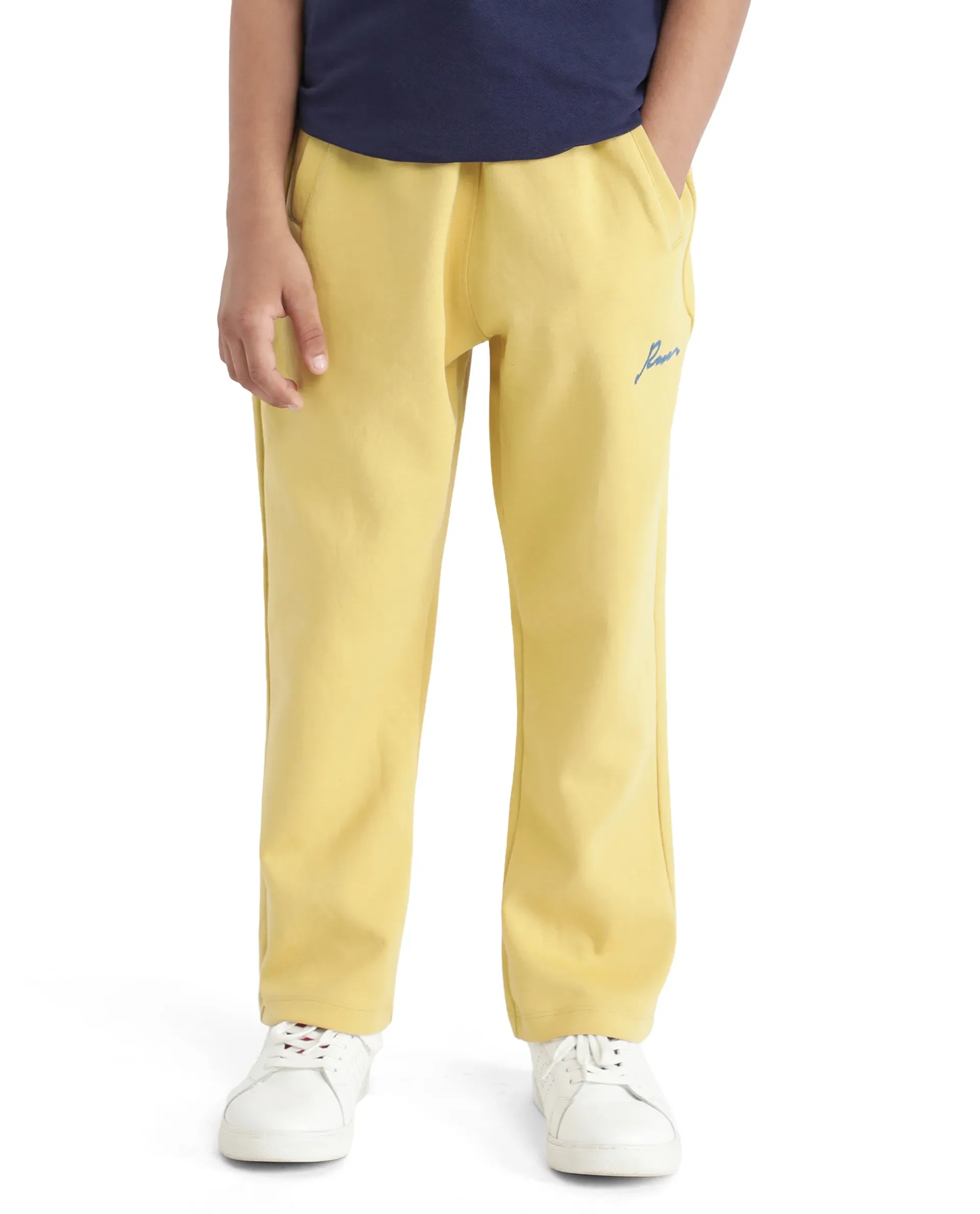 Rare Ones Kids Kan Yellow Cotton Poly Flock Print Trackpant - Image 2