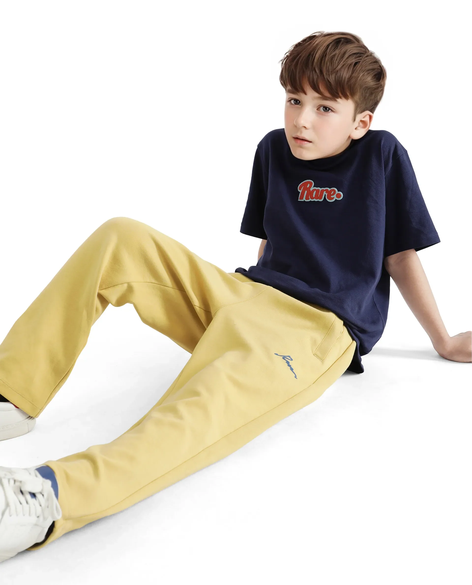Rare Ones Kids Kan Yellow Cotton Poly Flock Print Trackpant - Image 3
