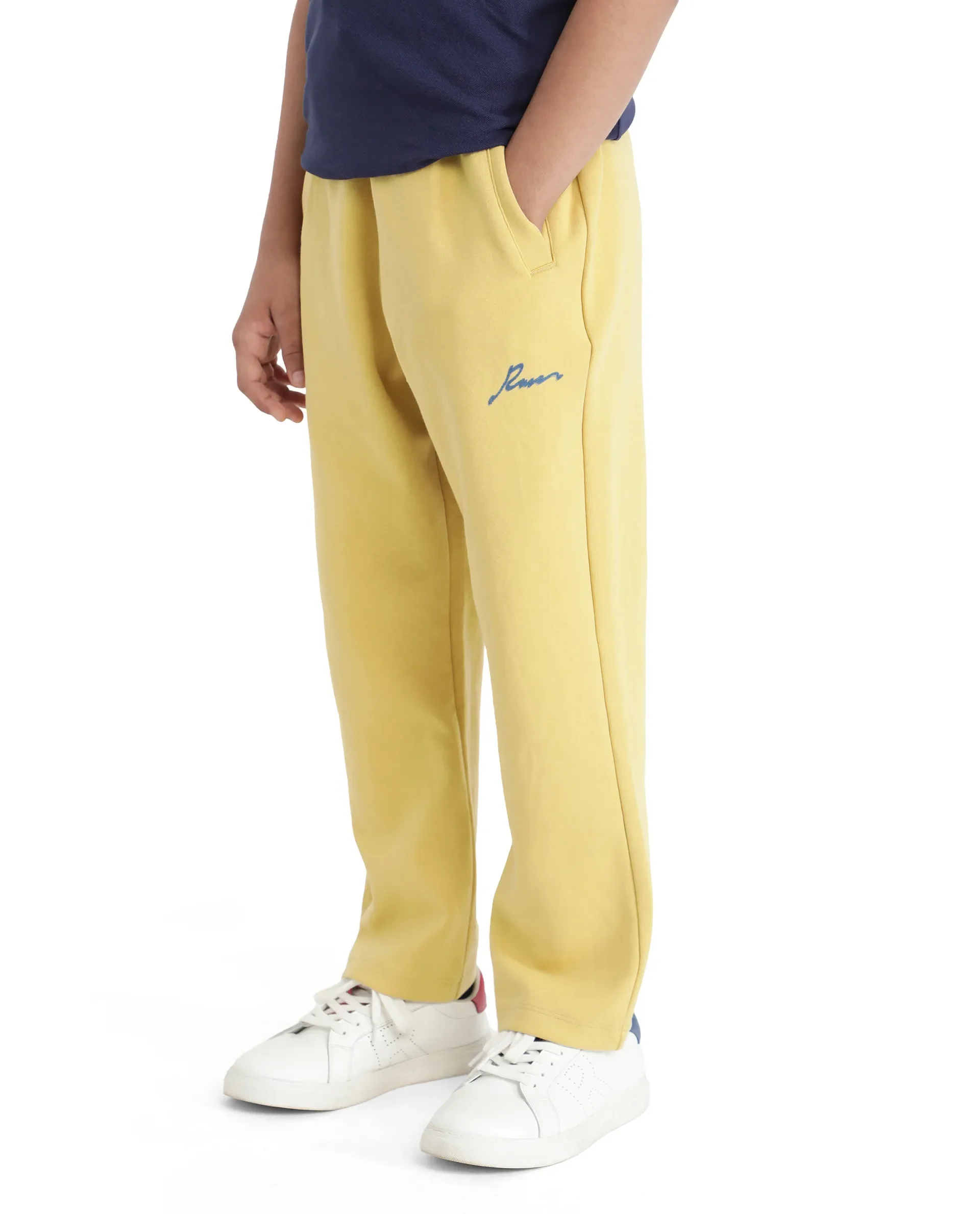Rare Ones Kids Kan Yellow Cotton Poly Flock Print Trackpant - Image 7