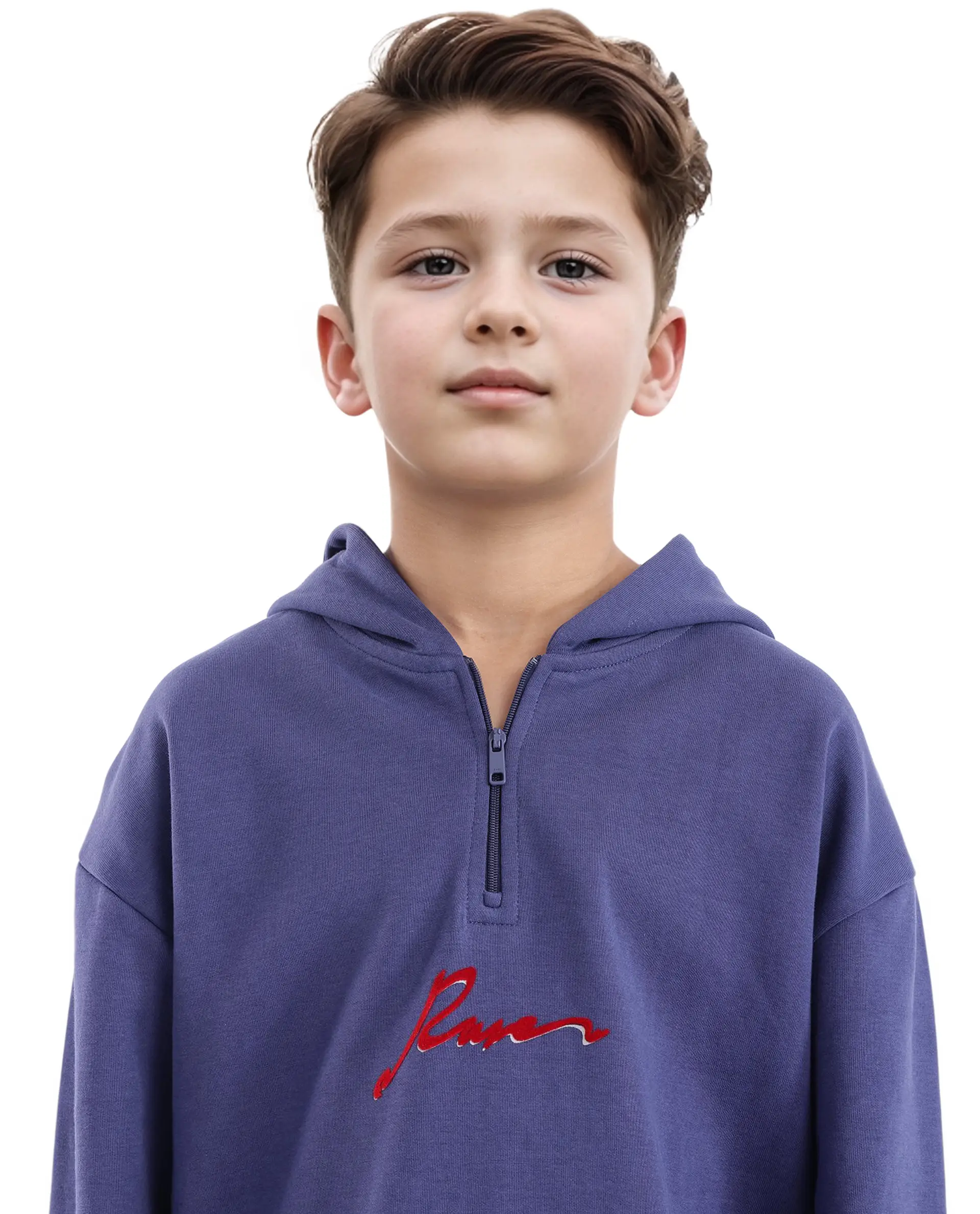 Rare Ones Kids Kanzy Navy Cotton Poly Full Sleeve Flock Print Sweatshirt - Image 3