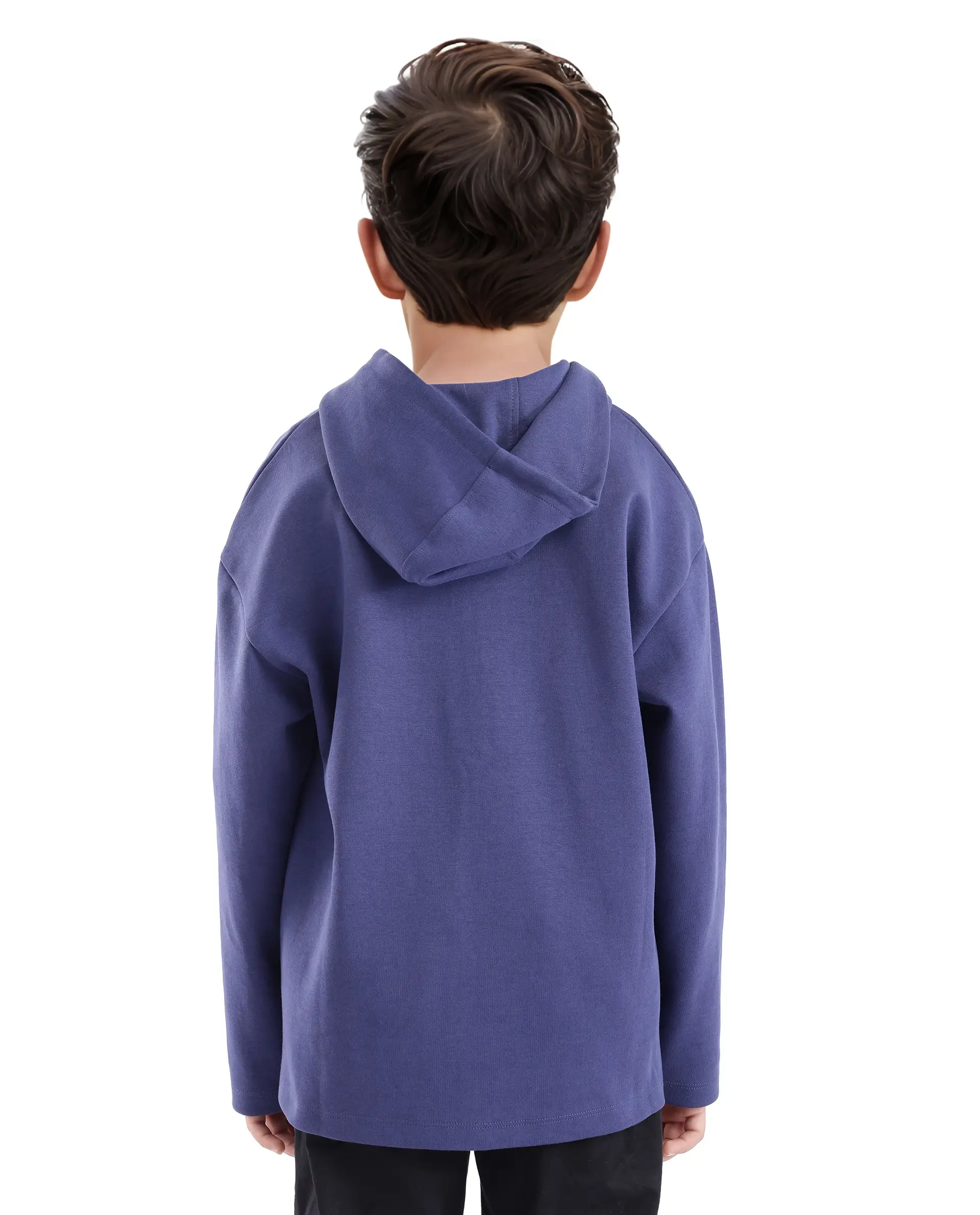 Rare Ones Kids Kanzy Navy Cotton Poly Full Sleeve Flock Print Sweatshirt - Image 7