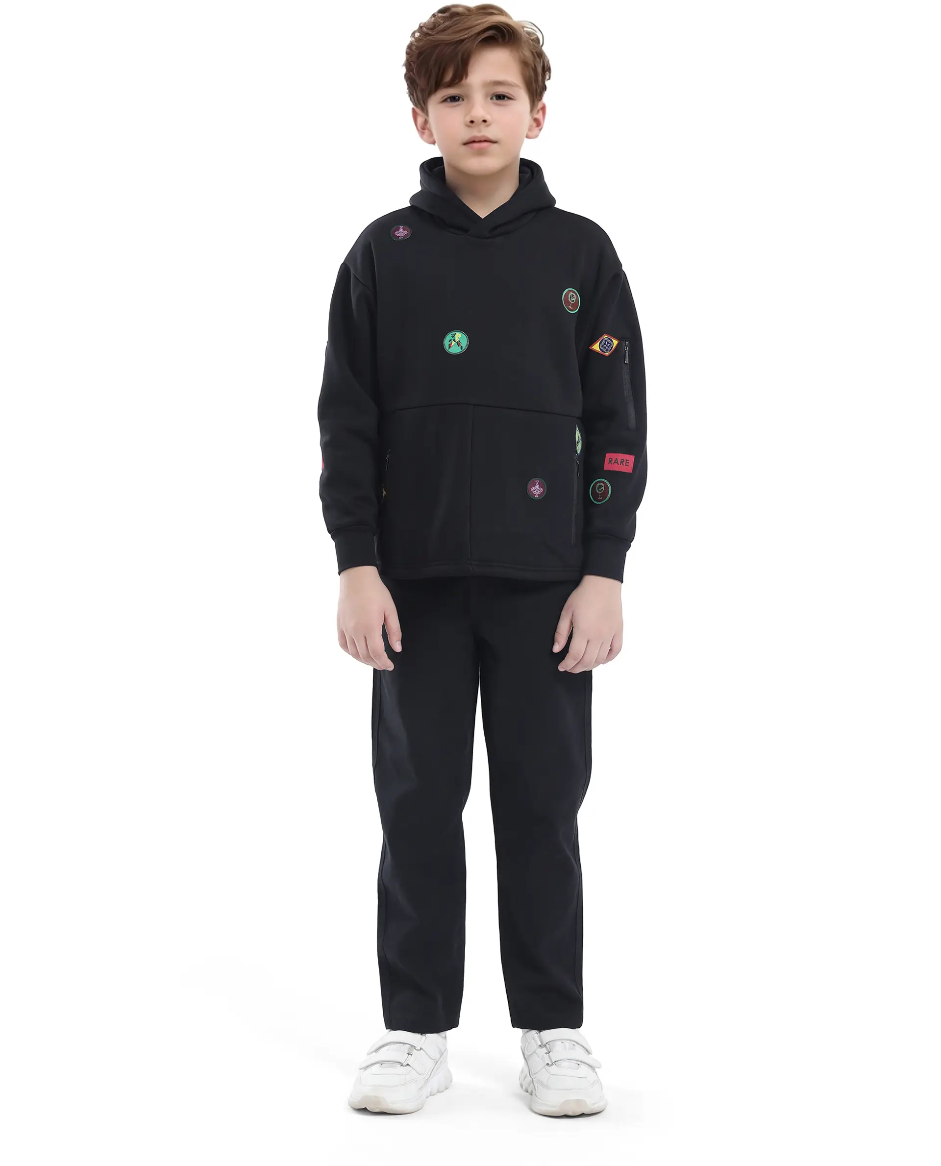Rare Ones Kids Kar Black Cotton Poly Full Sleeve Applique Sweatshirt - Image 2