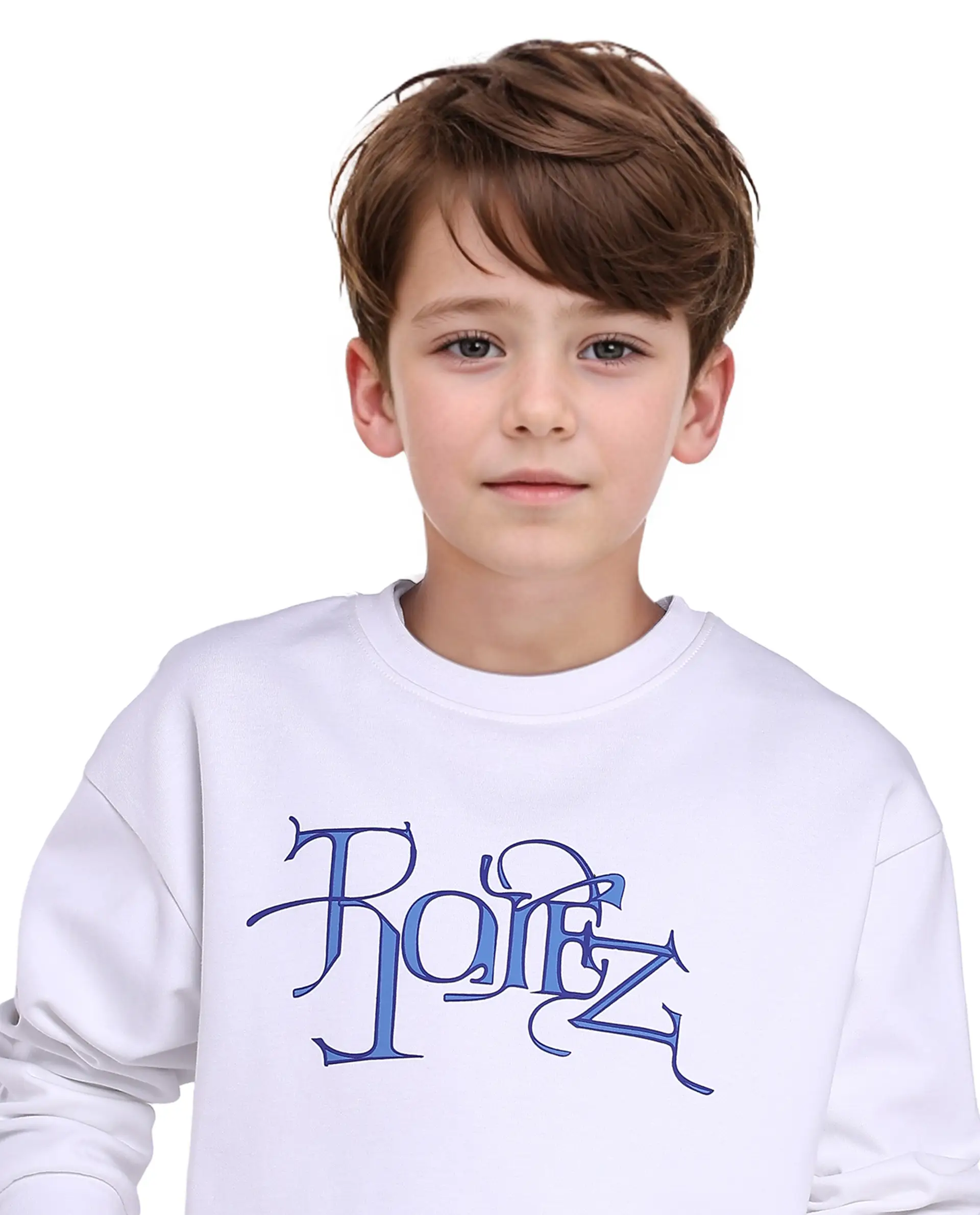 Rare Ones Kids Kiro White Cotton Full Sleeve Crew Neck Hd Print Sweatshirt - Image 3