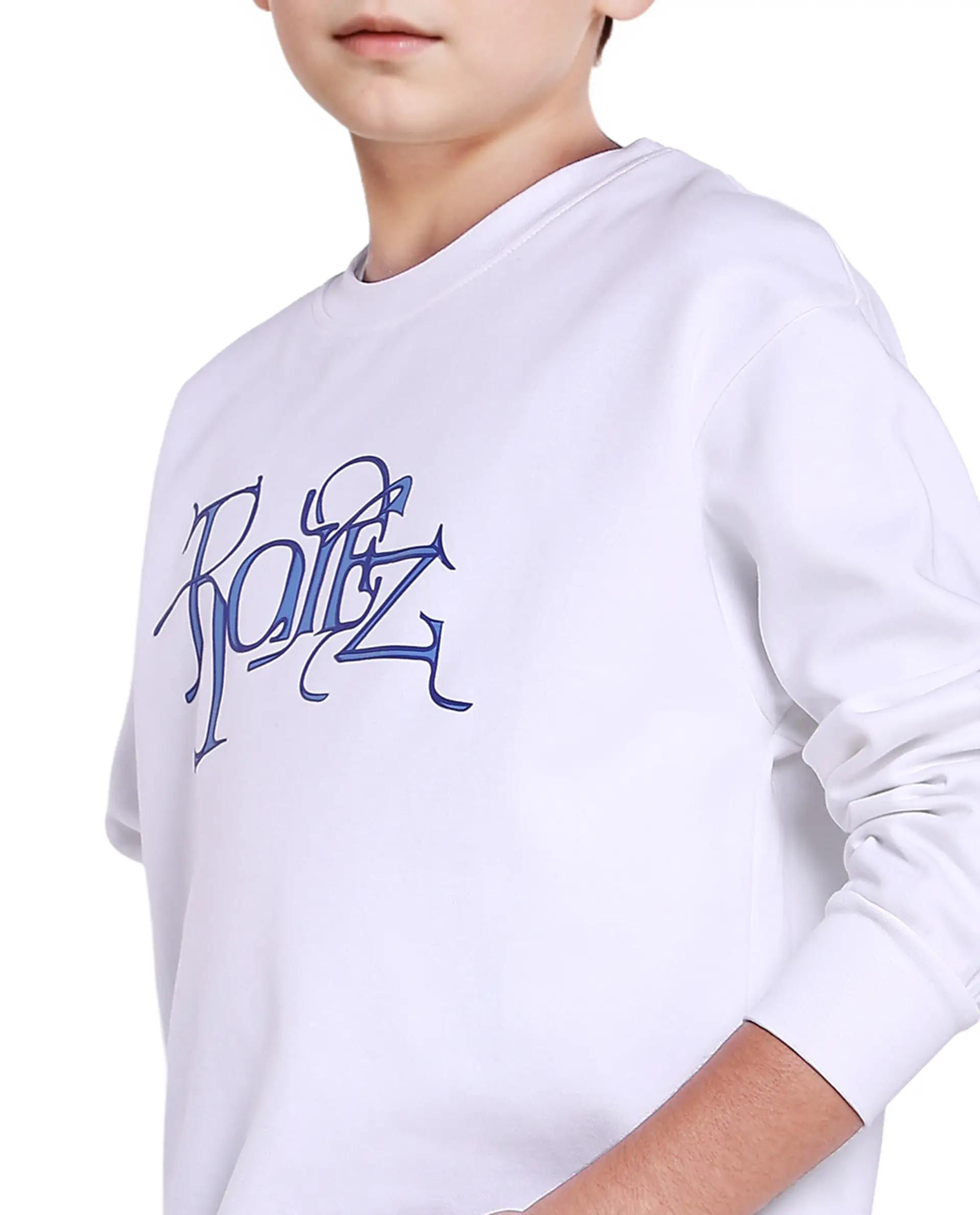 Rare Ones Kids Kiro White Cotton Full Sleeve Crew Neck Hd Print Sweatshirt - Image 6