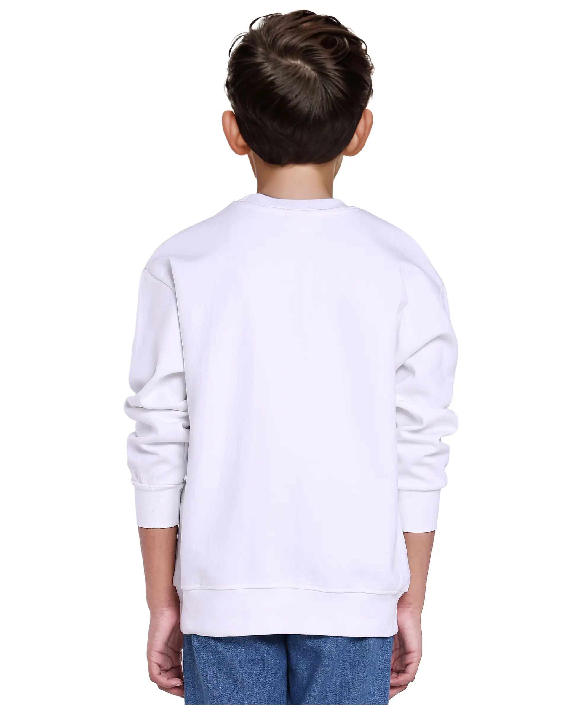 Rare Ones Kids Kiro White Cotton Full Sleeve Crew Neck Hd Print Sweatshirt - Image 8