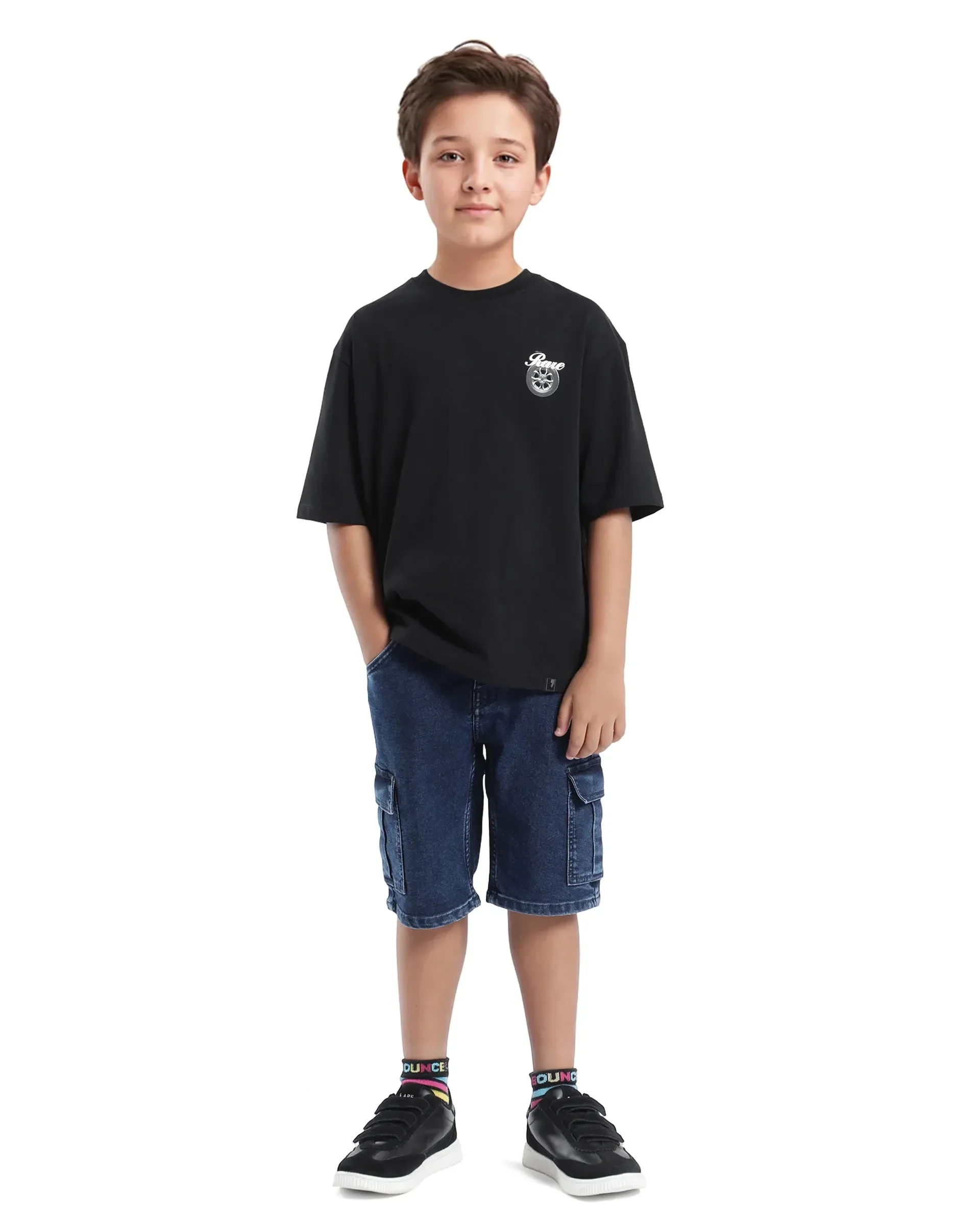 Rare Ones Kids Knox Black Cotton Short Sleeve Crew Neck Graphic Printed T-Shirt - Image 2