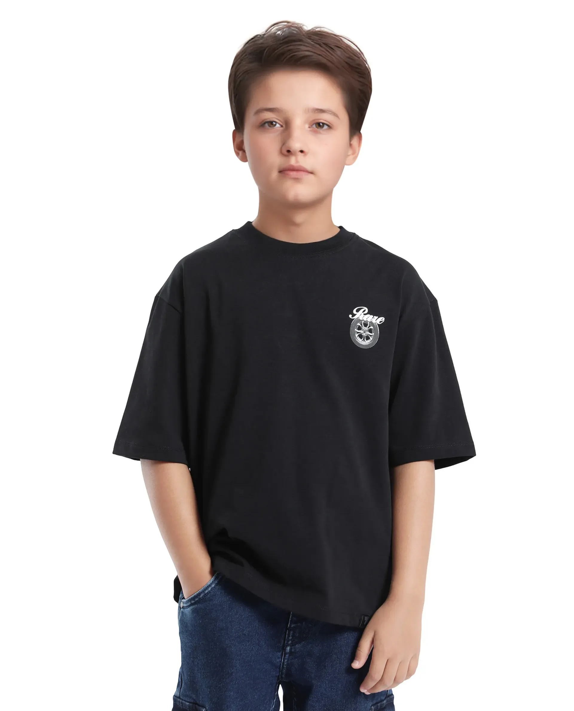 Rare Ones Kids Knox Black Cotton Short Sleeve Crew Neck Graphic Printed T-Shirt - Image 3