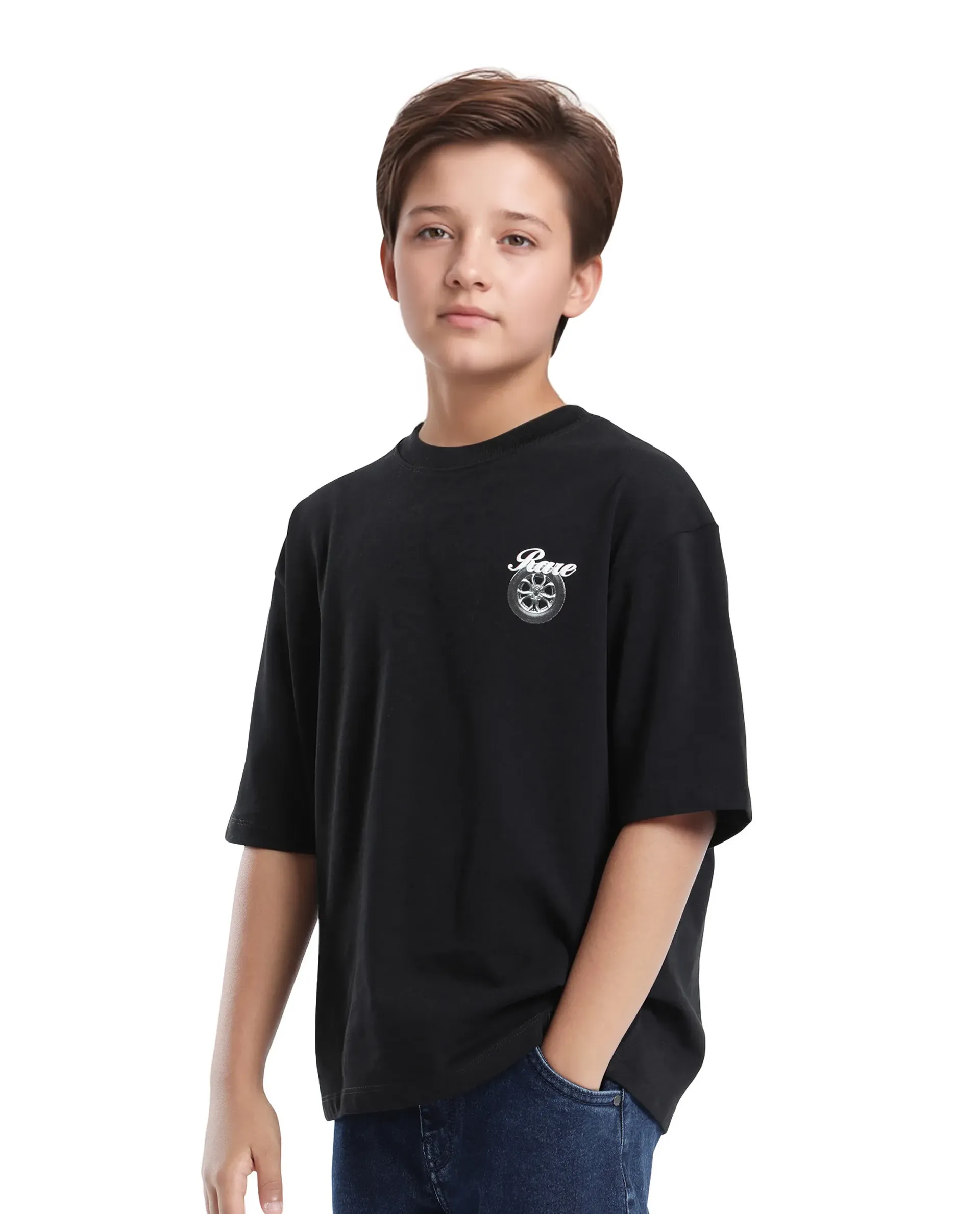 Rare Ones Kids Knox Black Cotton Short Sleeve Crew Neck Graphic Printed T-Shirt - Image 6