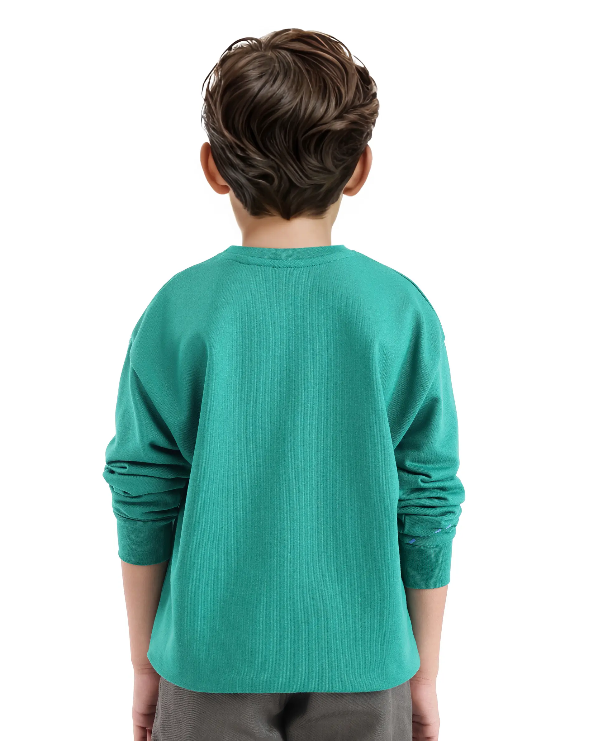 Rare Ones Kids Kole Green Cotton Poly Full Sleeve Hd Print Sweatshirt - Image 8