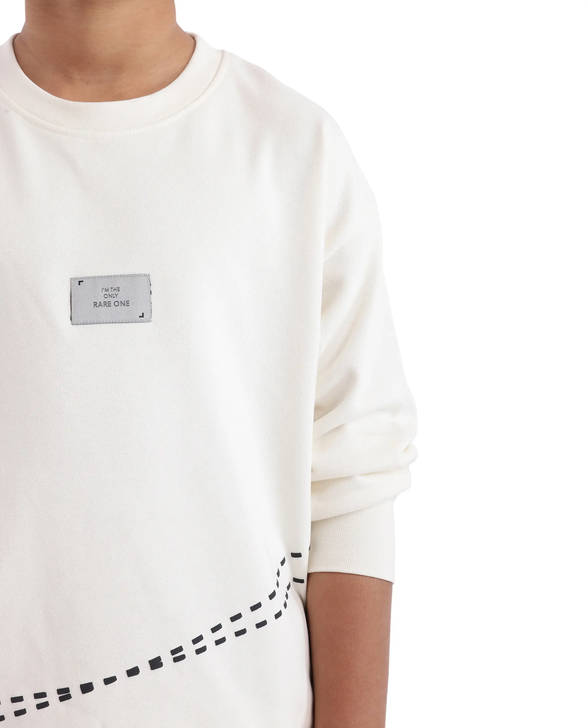 Rare Ones Kids Kole Off White Cotton Poly Full Sleeve Hd Print Sweatshirt - Image 4