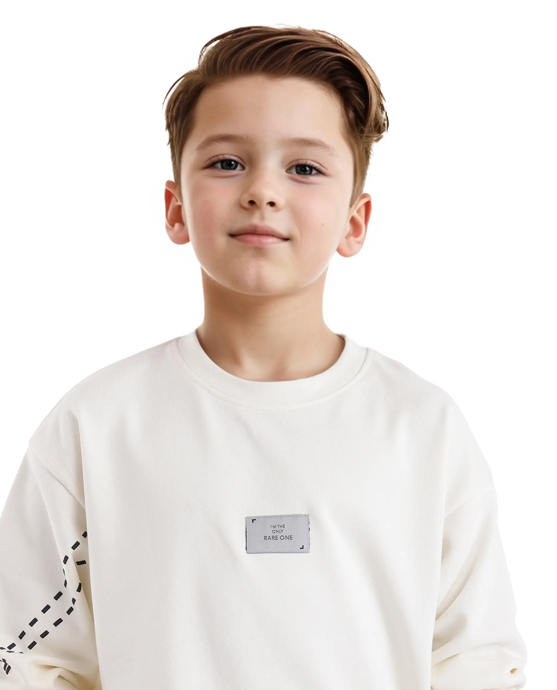 Rare Ones Kids Kole Off White Cotton Poly Full Sleeve Hd Print Sweatshirt - Image 5