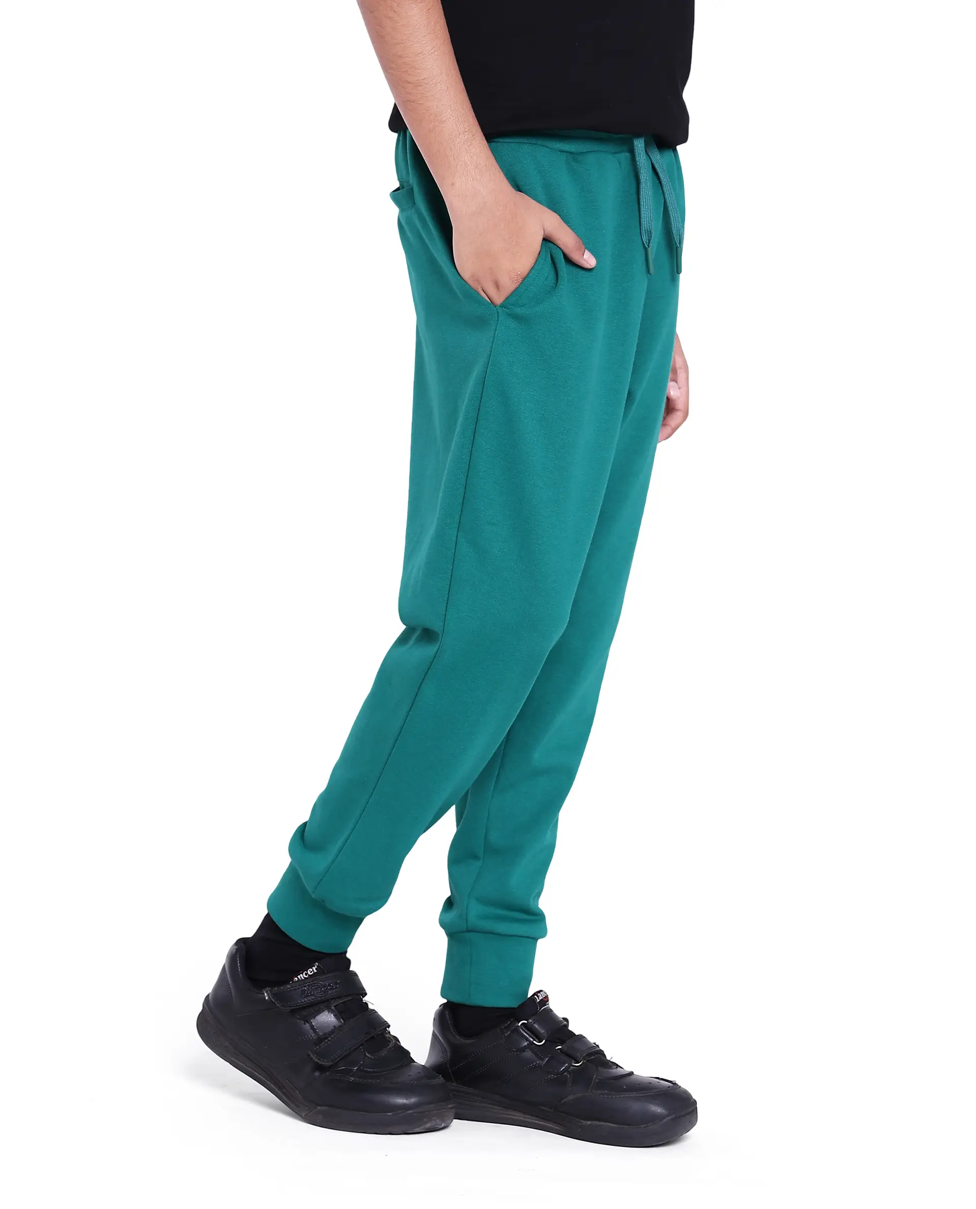 Rare Ones Kids Kolt Green Cotton Poly Solid Trackpant - Image 6