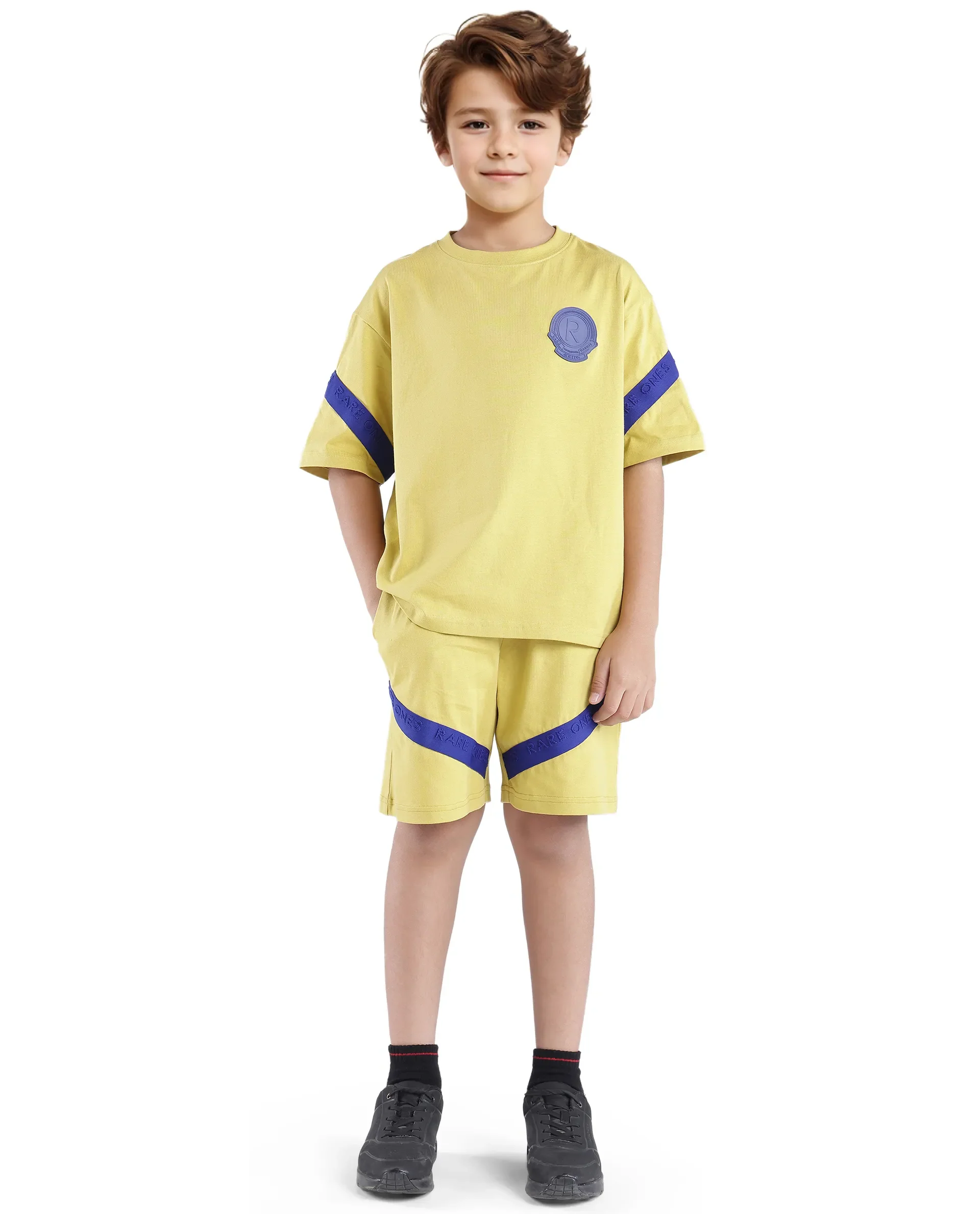 Rare Ones Kids Komp Flouroscent Green Cotton Short Sleeve Crew Neck Pigment Print Boxy T-Shirt - Image 2
