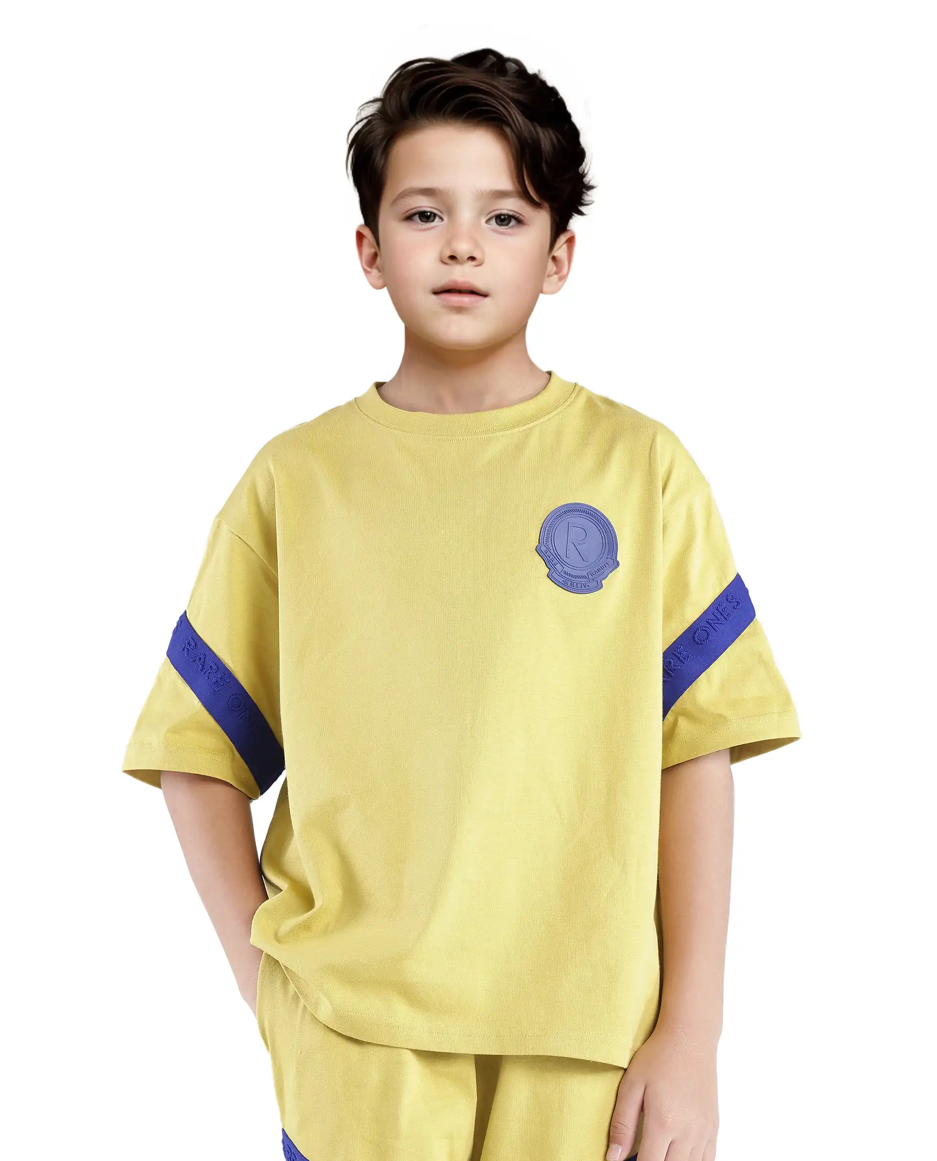 Rare Ones Kids Komp Flouroscent Green Cotton Short Sleeve Crew Neck Pigment Print Boxy T-Shirt - Image 4