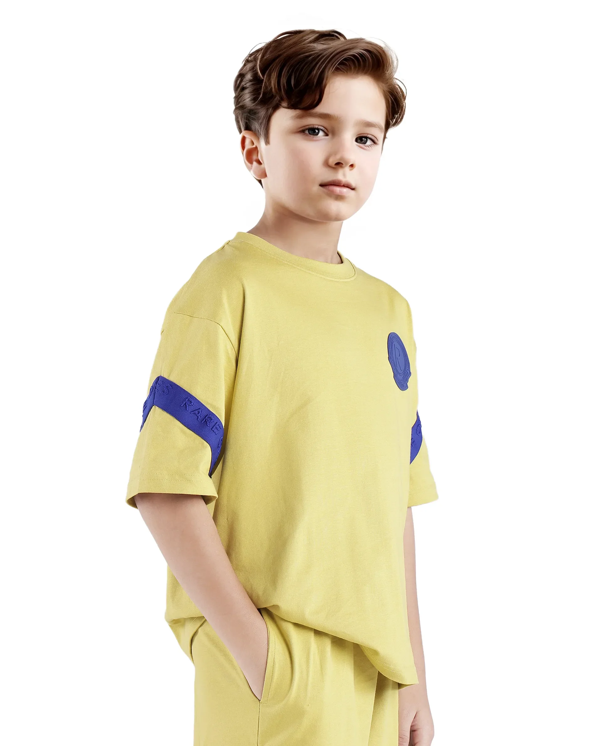 Rare Ones Kids Komp Flouroscent Green Cotton Short Sleeve Crew Neck Pigment Print Boxy T-Shirt - Image 5