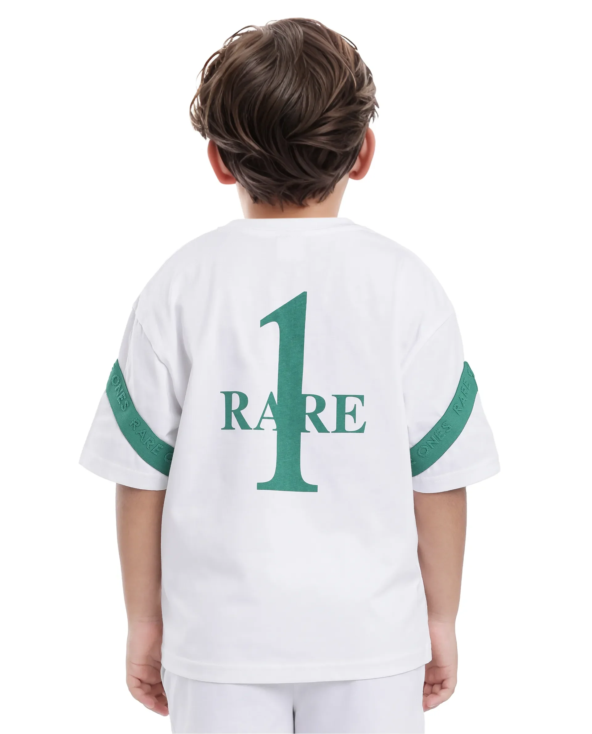 Rare Ones Kids Komp White Cotton Short Sleeve Crew Neck Pigment Print Boxy T-Shirt - Image 7