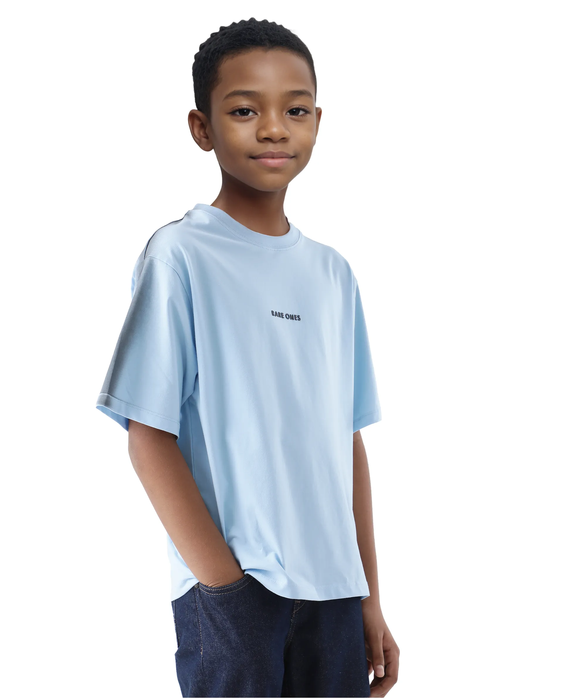 Rare Ones Kids Kruv-K Blue Cotton Short Sleeve Crew Neck Printed Boxy T-Shirt - Image 7