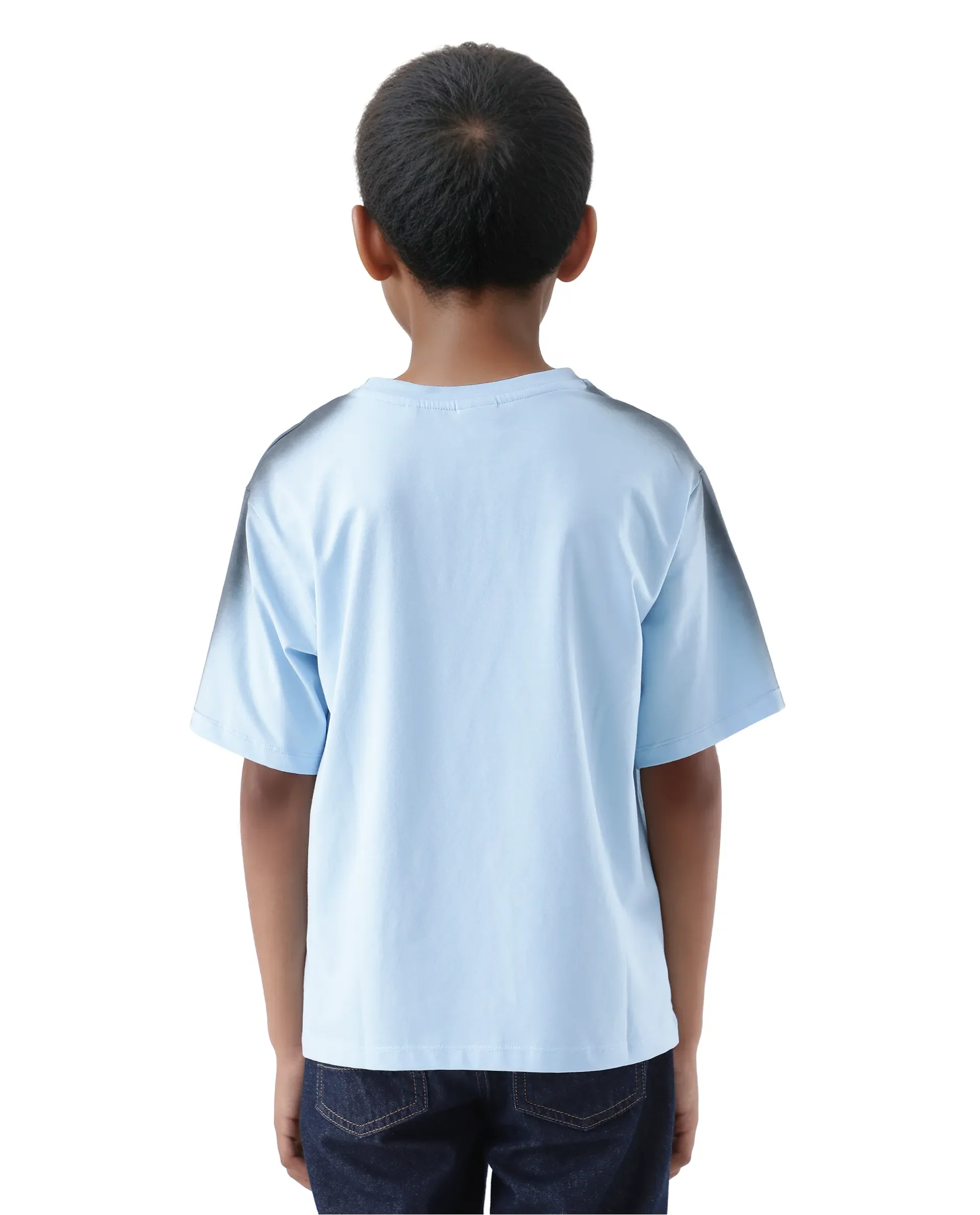 Rare Ones Kids Kruv-K Blue Cotton Short Sleeve Crew Neck Printed Boxy T-Shirt - Image 8