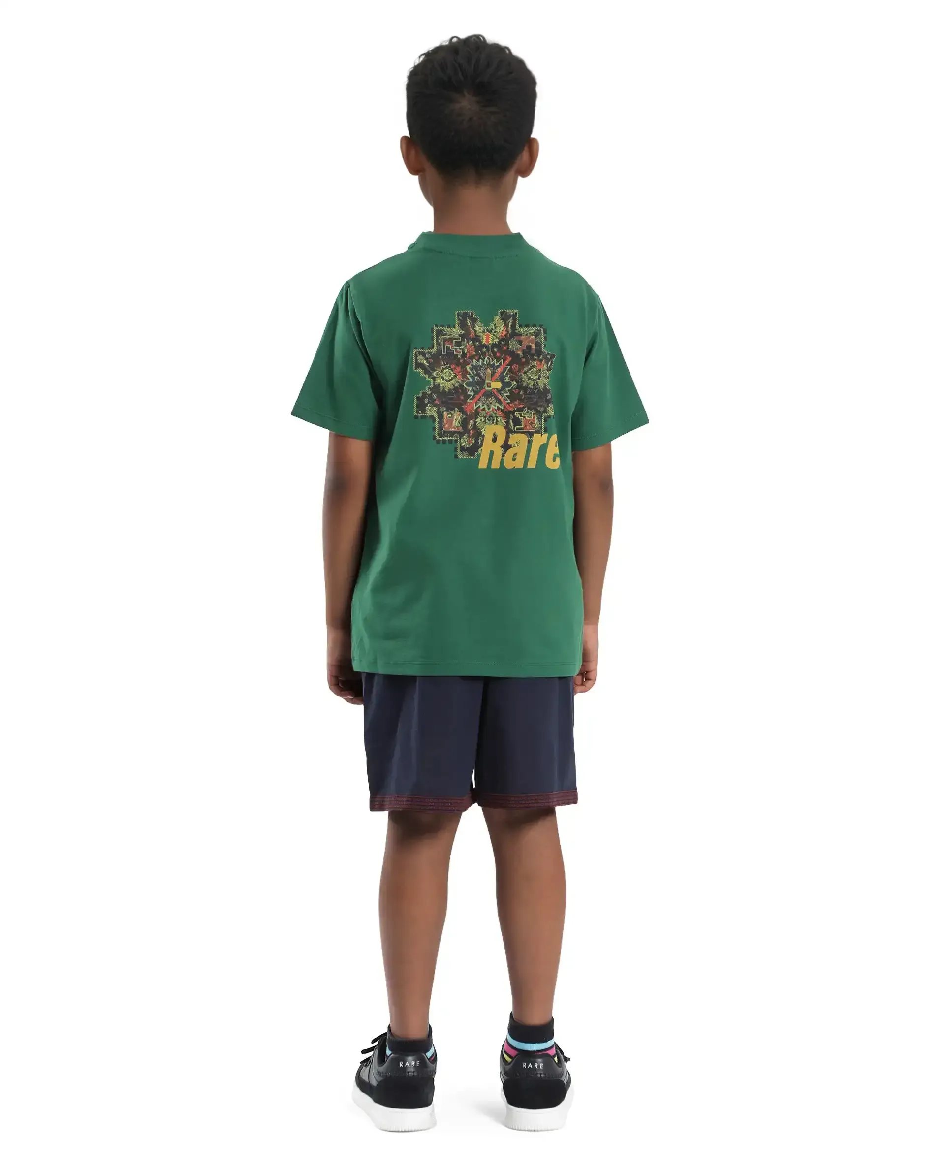 Rare Ones Kids Kyte-B Navy Cotton Button And Zip Closure Solid Regular Fit Shorts - Image 6