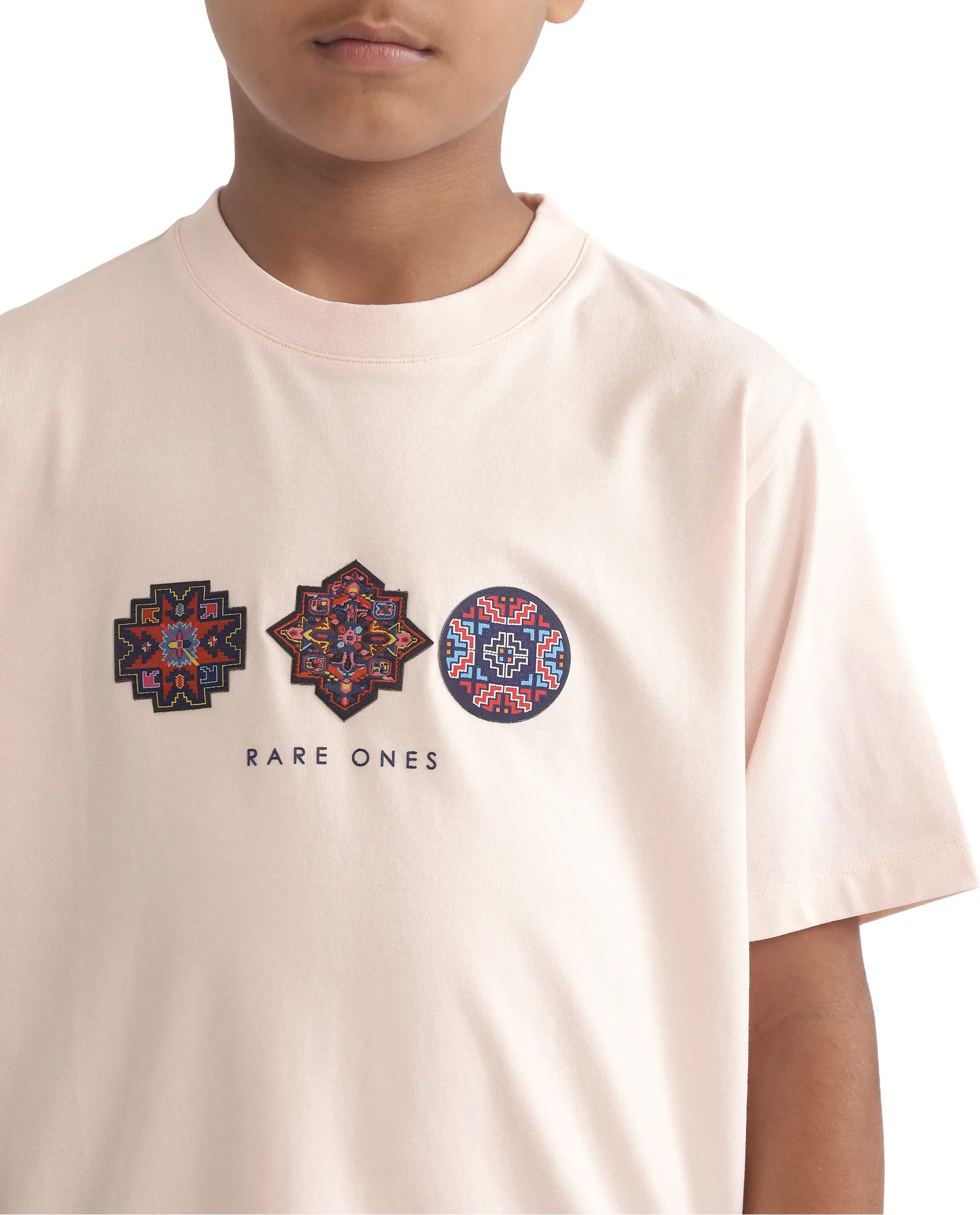 Rare Ones Kids Labet Light Pink Cotton Blend Short Sleeve Crew Neck Print T-Shirt - Image 5