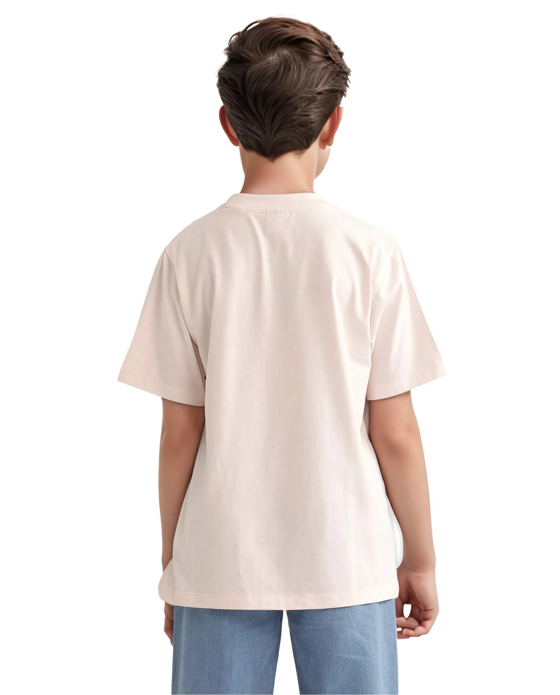 Rare Ones Kids Labet Light Pink Cotton Blend Short Sleeve Crew Neck Print T-Shirt - Image 6