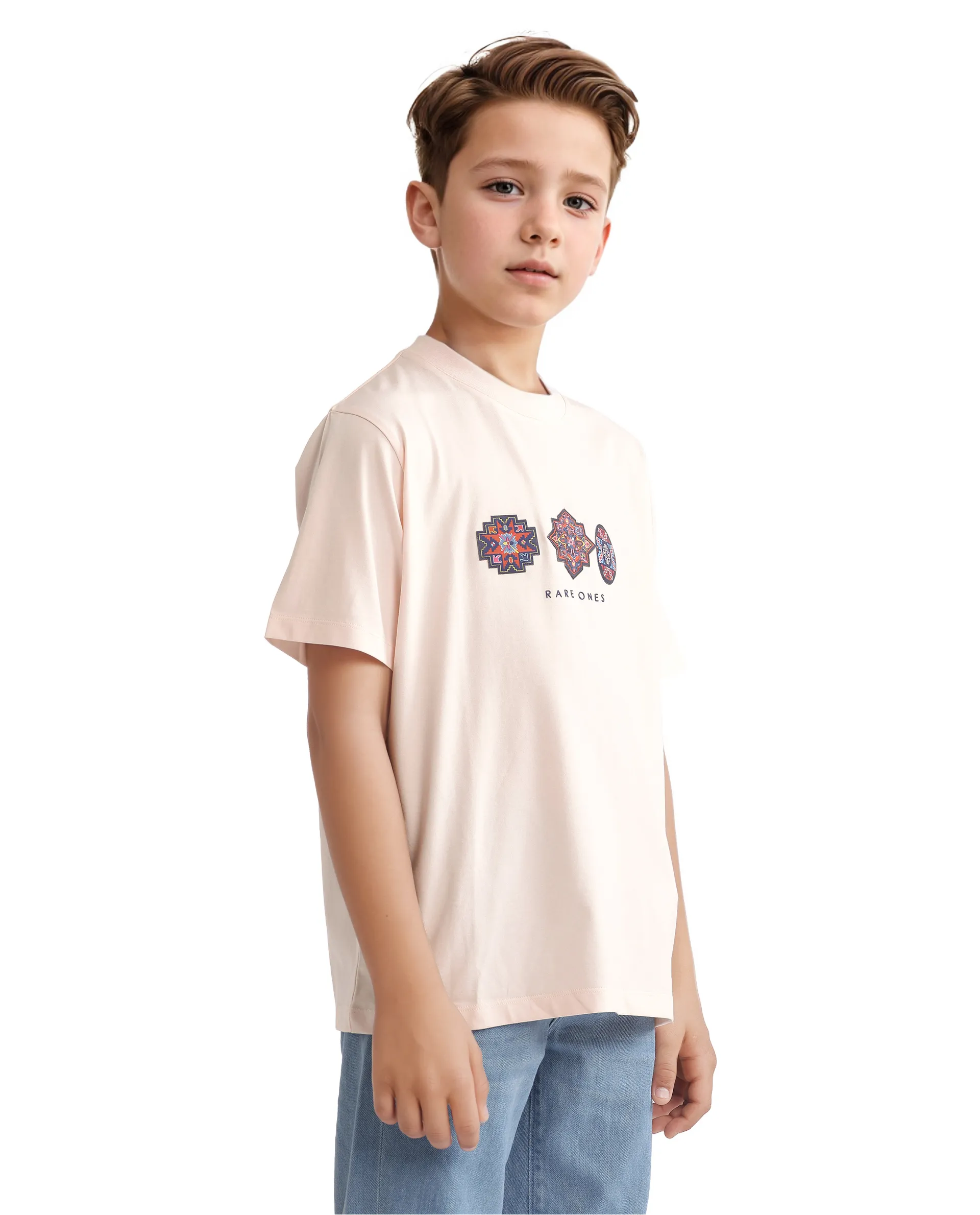 Rare Ones Kids Labet Light Pink Cotton Blend Short Sleeve Crew Neck Print T-Shirt - Image 7