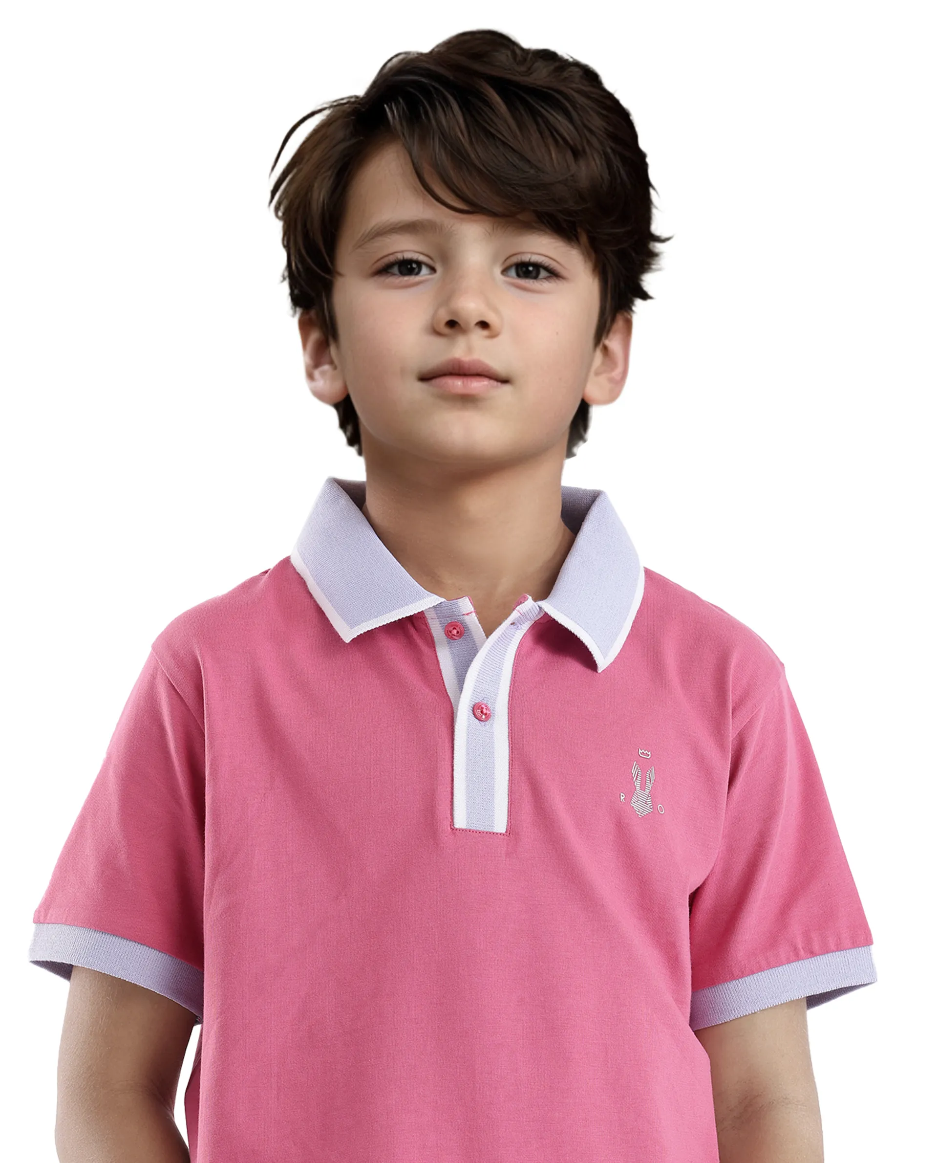 Rare Ones Kids Larn Flouroscent Pink Cotton Short Sleeve Hd Print Polo - Image 3