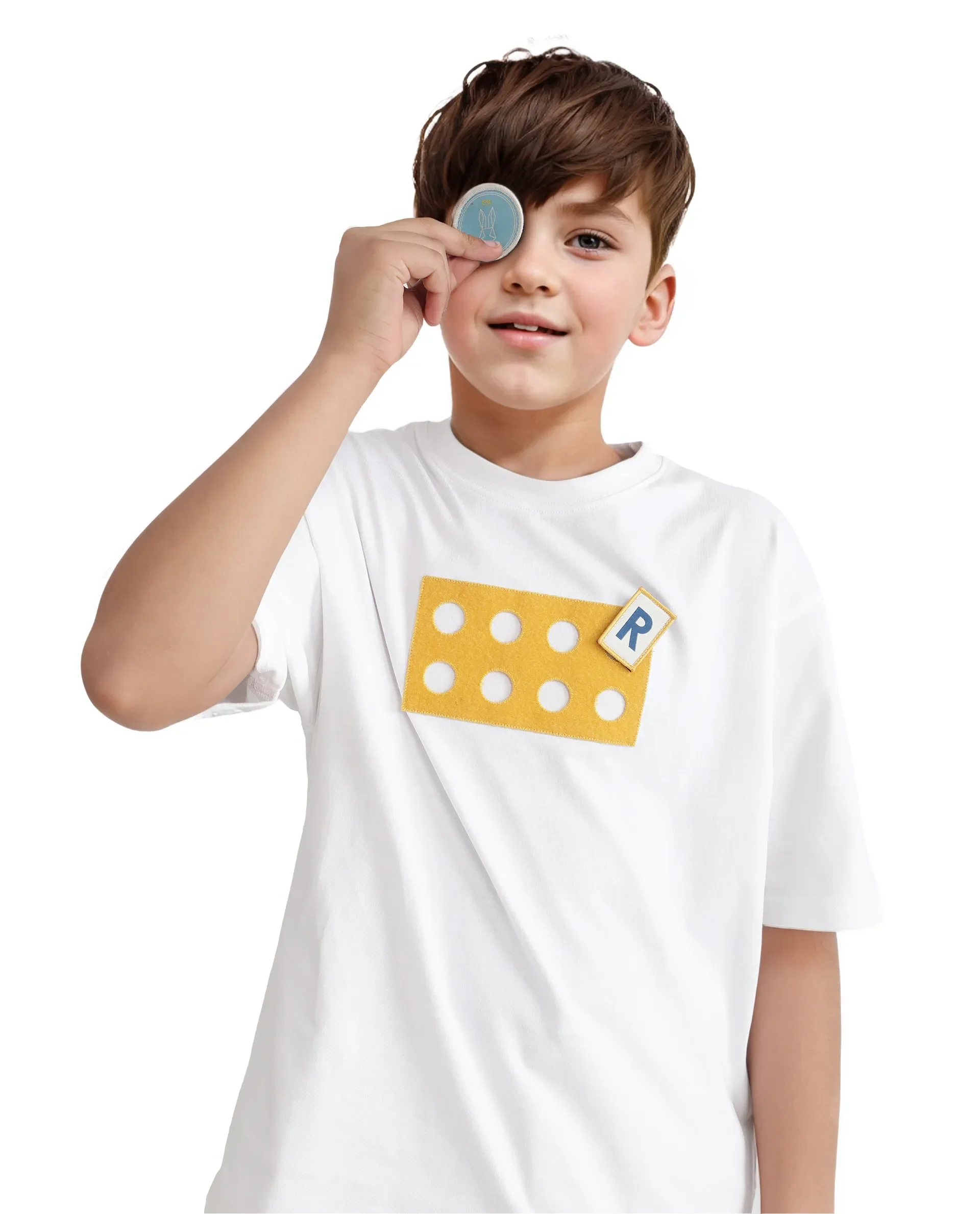 Rare Ones Kids Legun White Cotton Short Sleeve Crew Neck Boxy Solid T-Shirt - Image 7