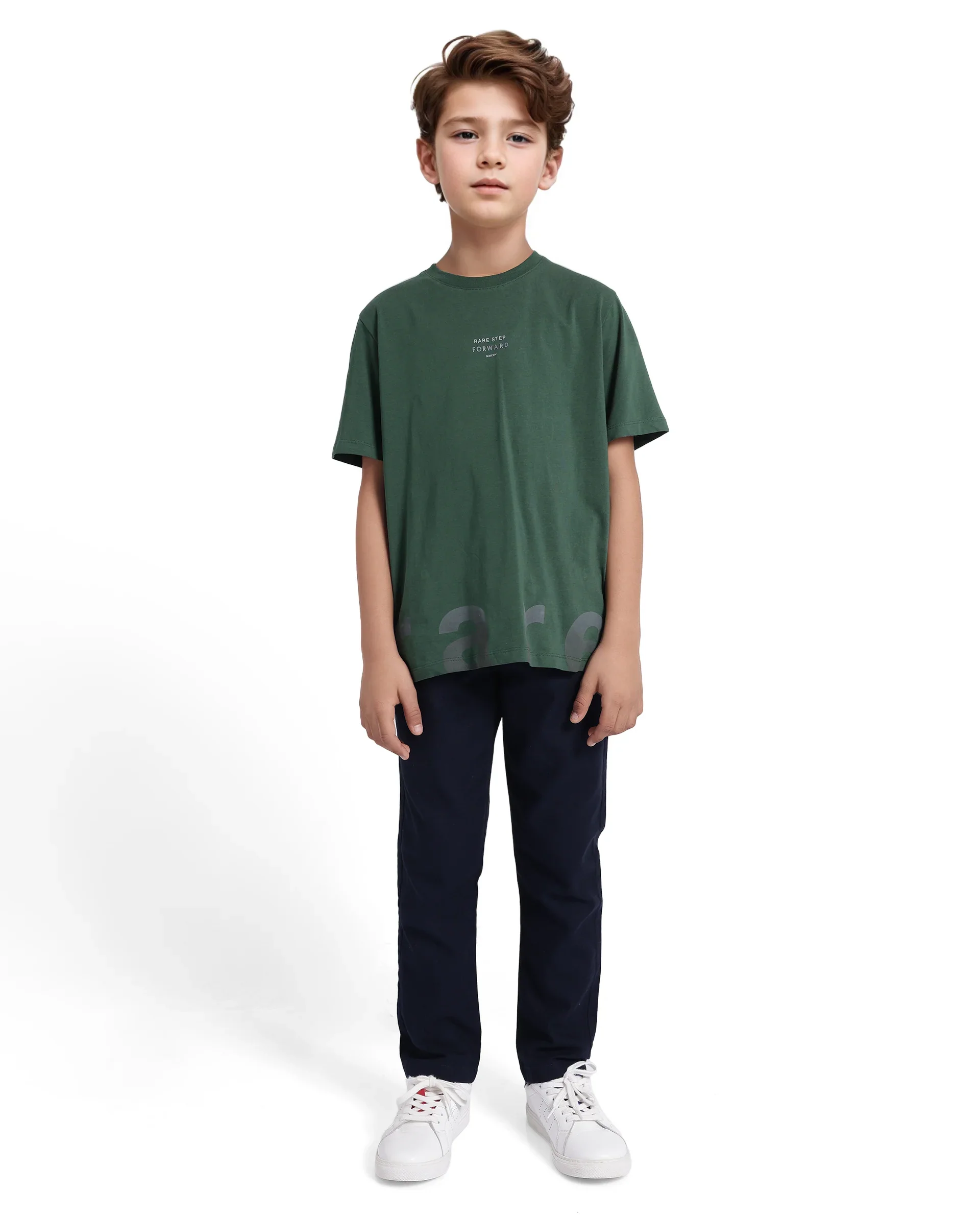 Rare Ones Kids Letz Green Cotton Short Sleeve Crew Neck Printed T-Shirt - Image 2