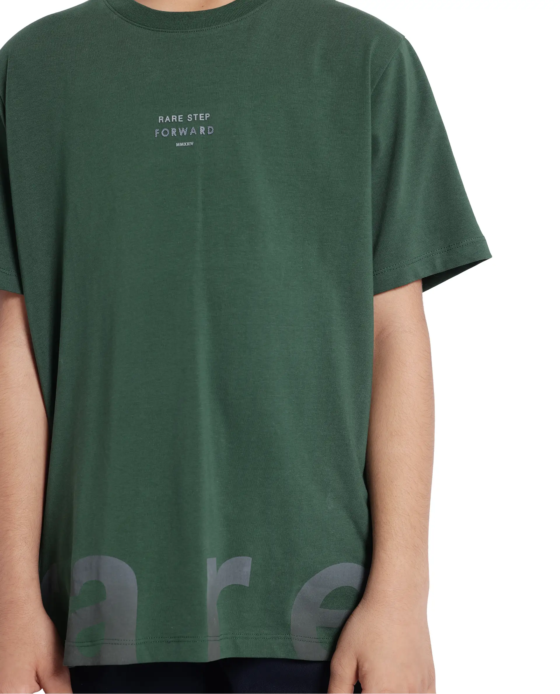 Rare Ones Kids Letz Green Cotton Short Sleeve Crew Neck Printed T-Shirt - Image 3