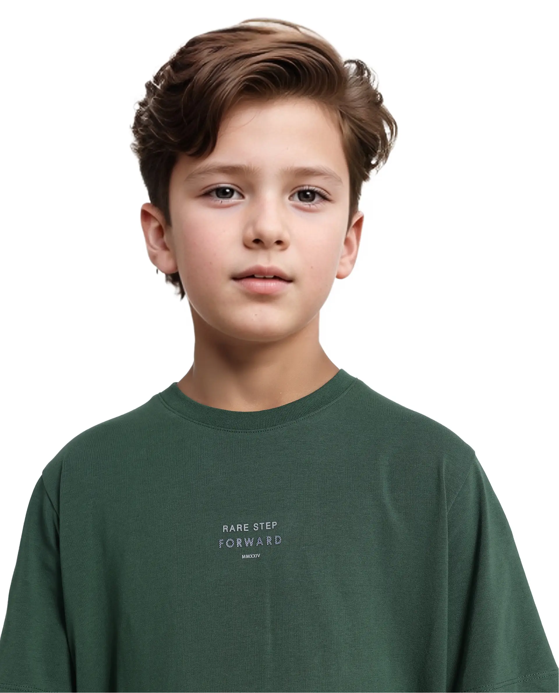 Rare Ones Kids Letz Green Cotton Short Sleeve Crew Neck Printed T-Shirt - Image 4