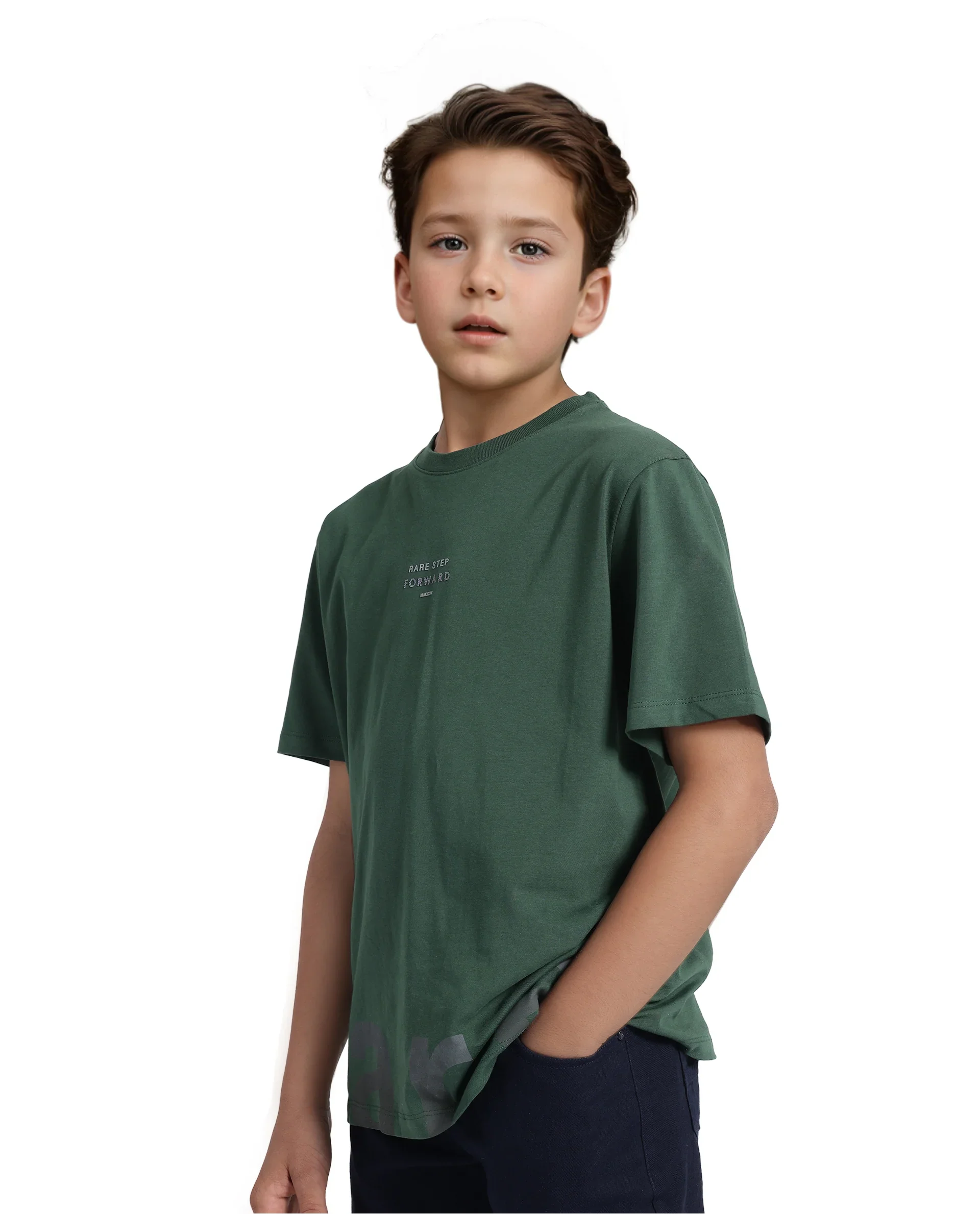 Rare Ones Kids Letz Green Cotton Short Sleeve Crew Neck Printed T-Shirt - Image 6
