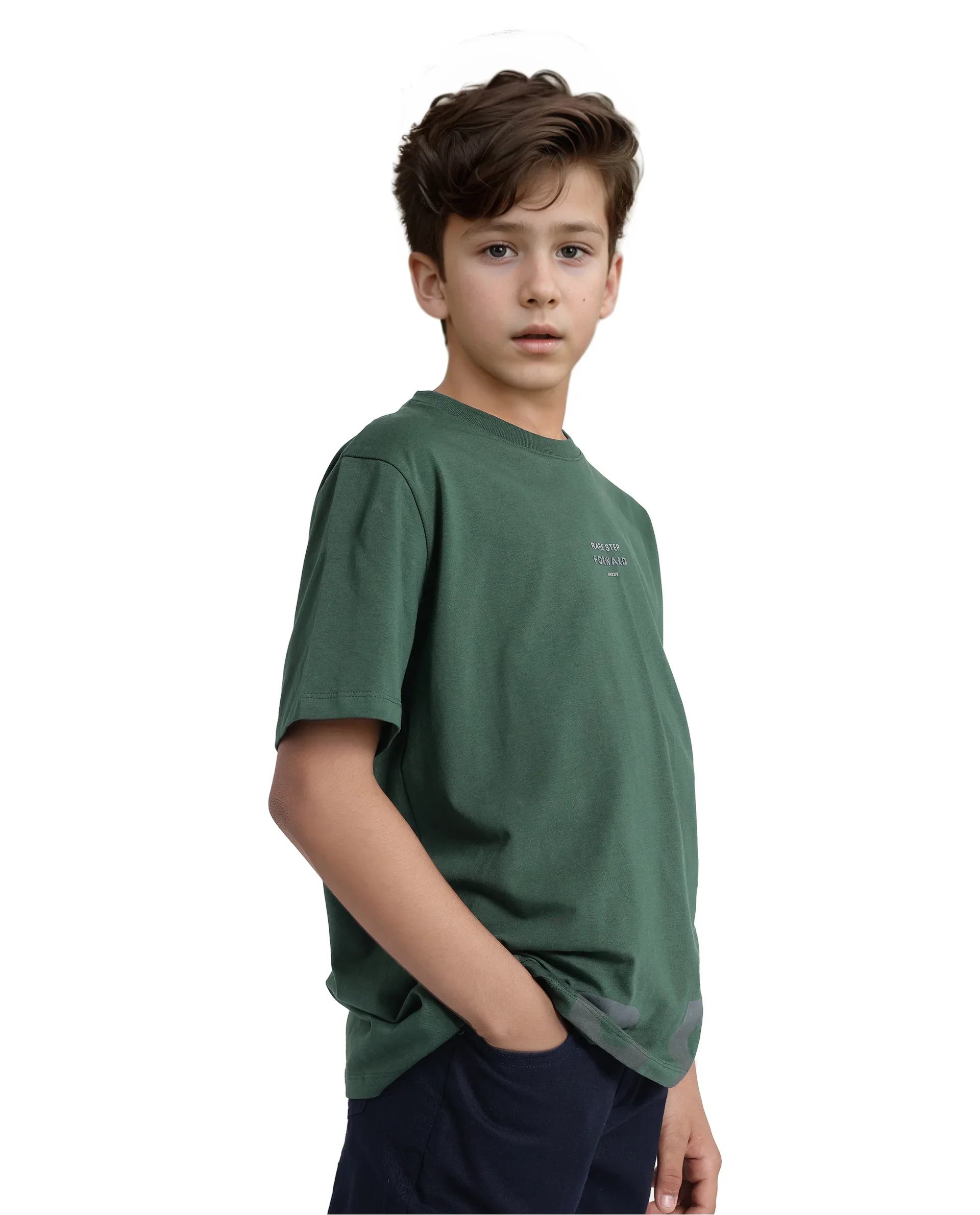 Rare Ones Kids Letz Green Cotton Short Sleeve Crew Neck Printed T-Shirt - Image 7