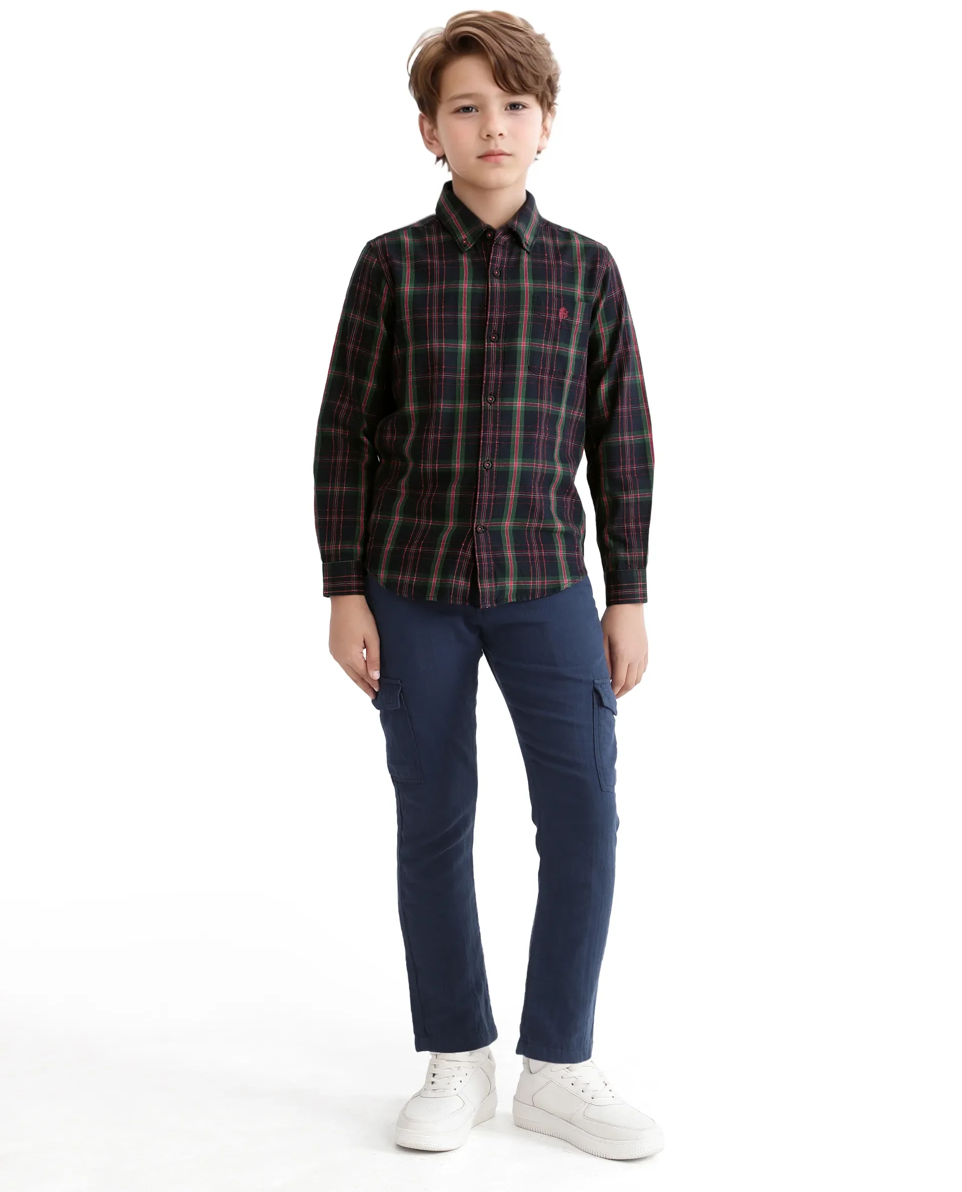 Rare Ones Kids Lian Black Cotton Full Sleeve Solid Shirt - Image 2