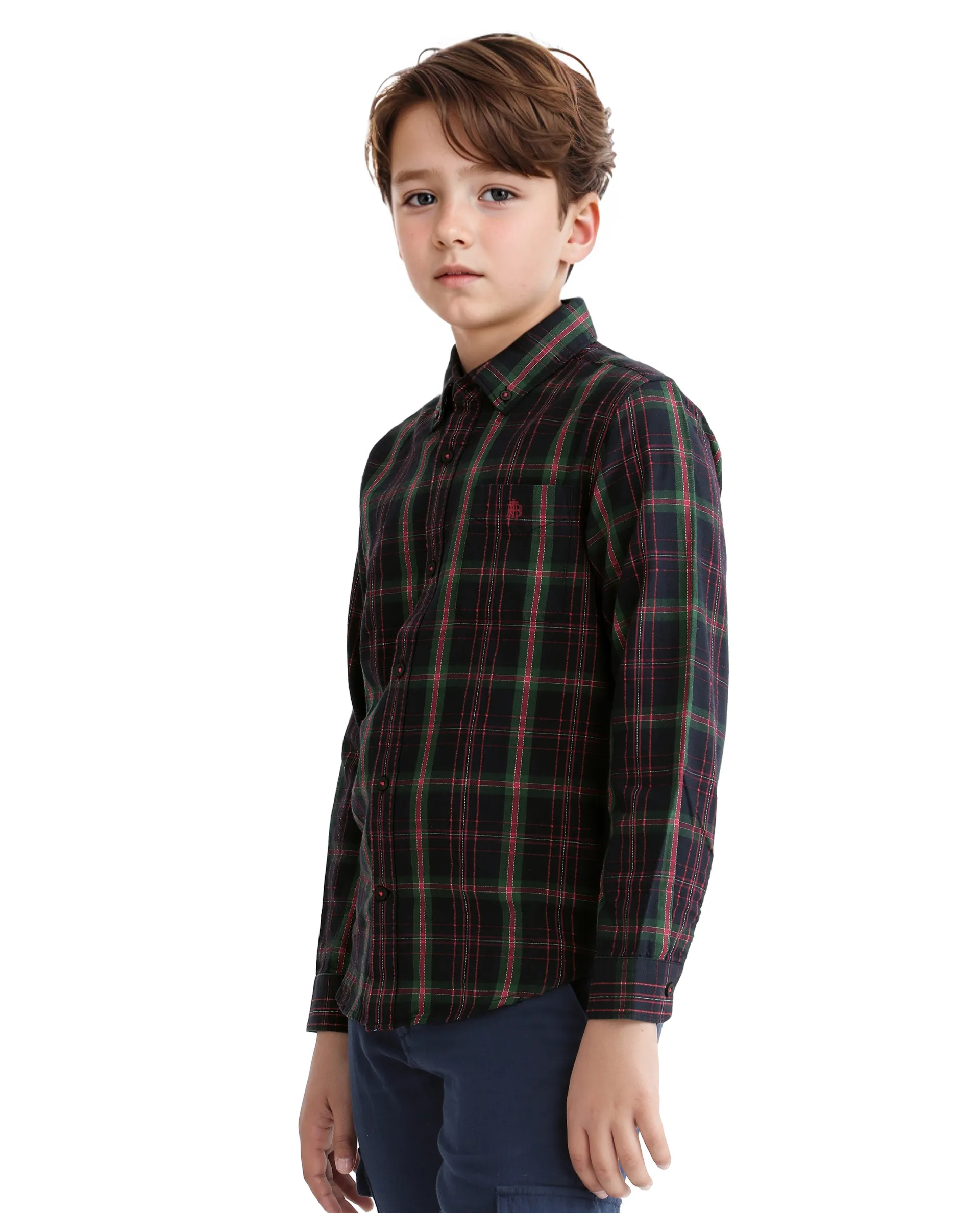 Rare Ones Kids Lian Black Cotton Full Sleeve Solid Shirt - Image 5