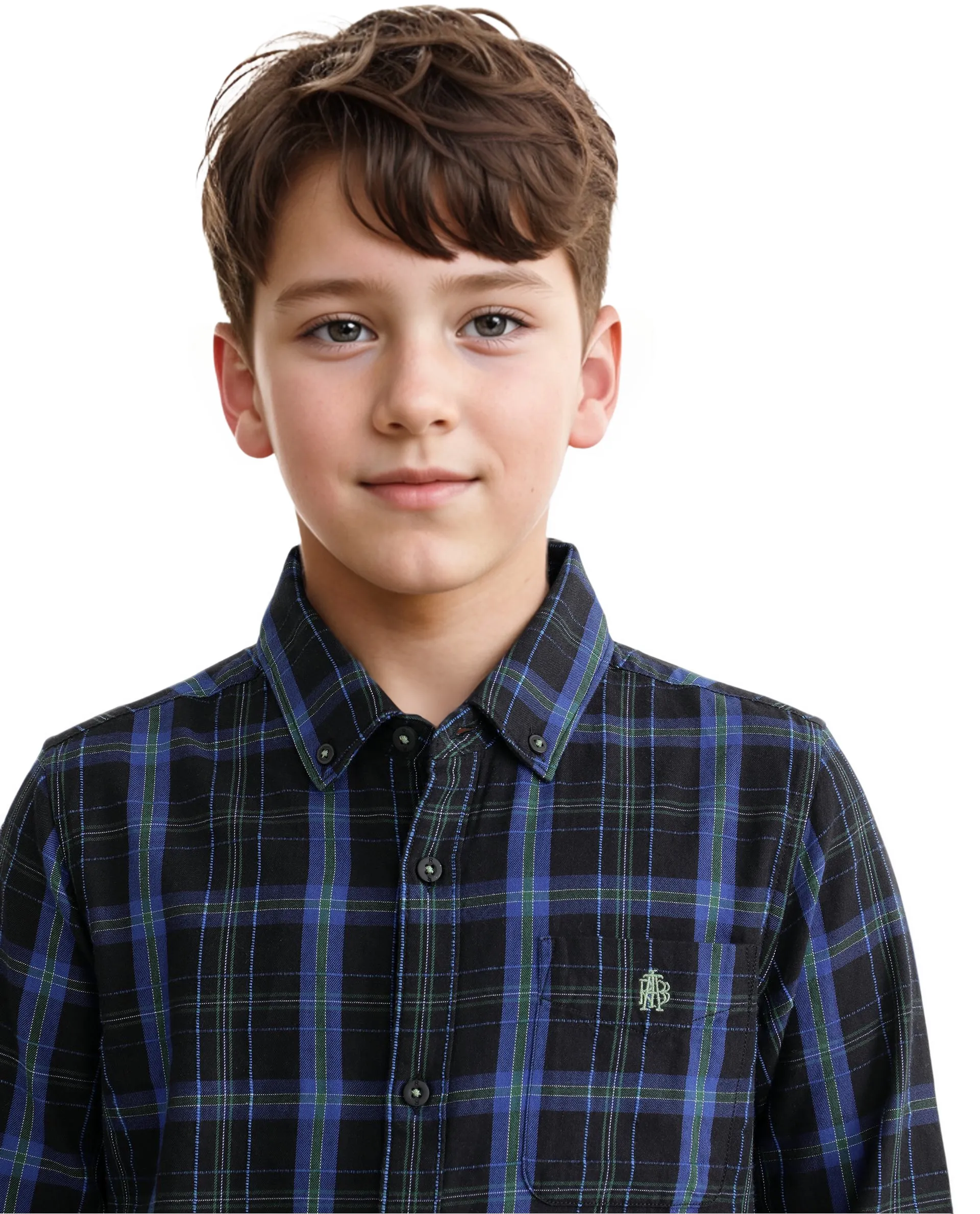 Rare Ones Kids Lian Navy Cotton Full Sleeve Crew Neck Hd Print Shirt - Image 4