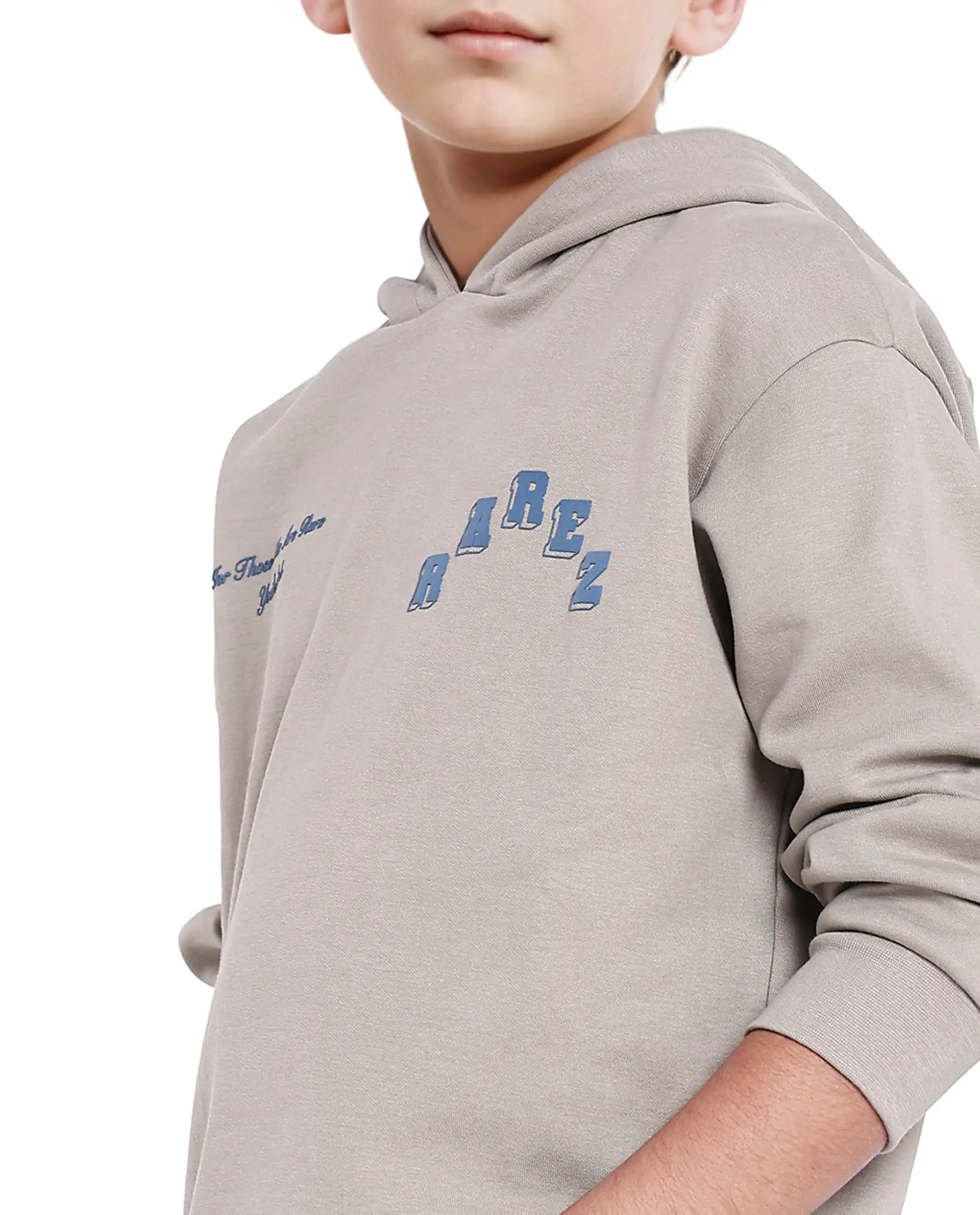 Rare Ones Kids Linden Olive Cotton Poly Full Sleeve Hd Print And Towel Embroidered Sweatshirt - Image 4
